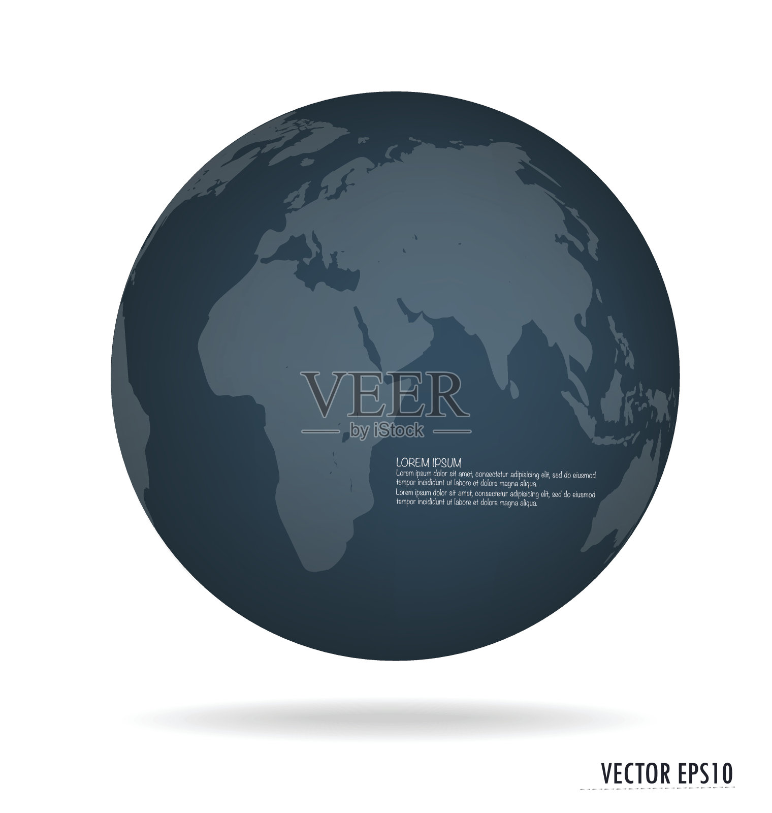 现代的蓝色地球。矢量插图。设计元素图片