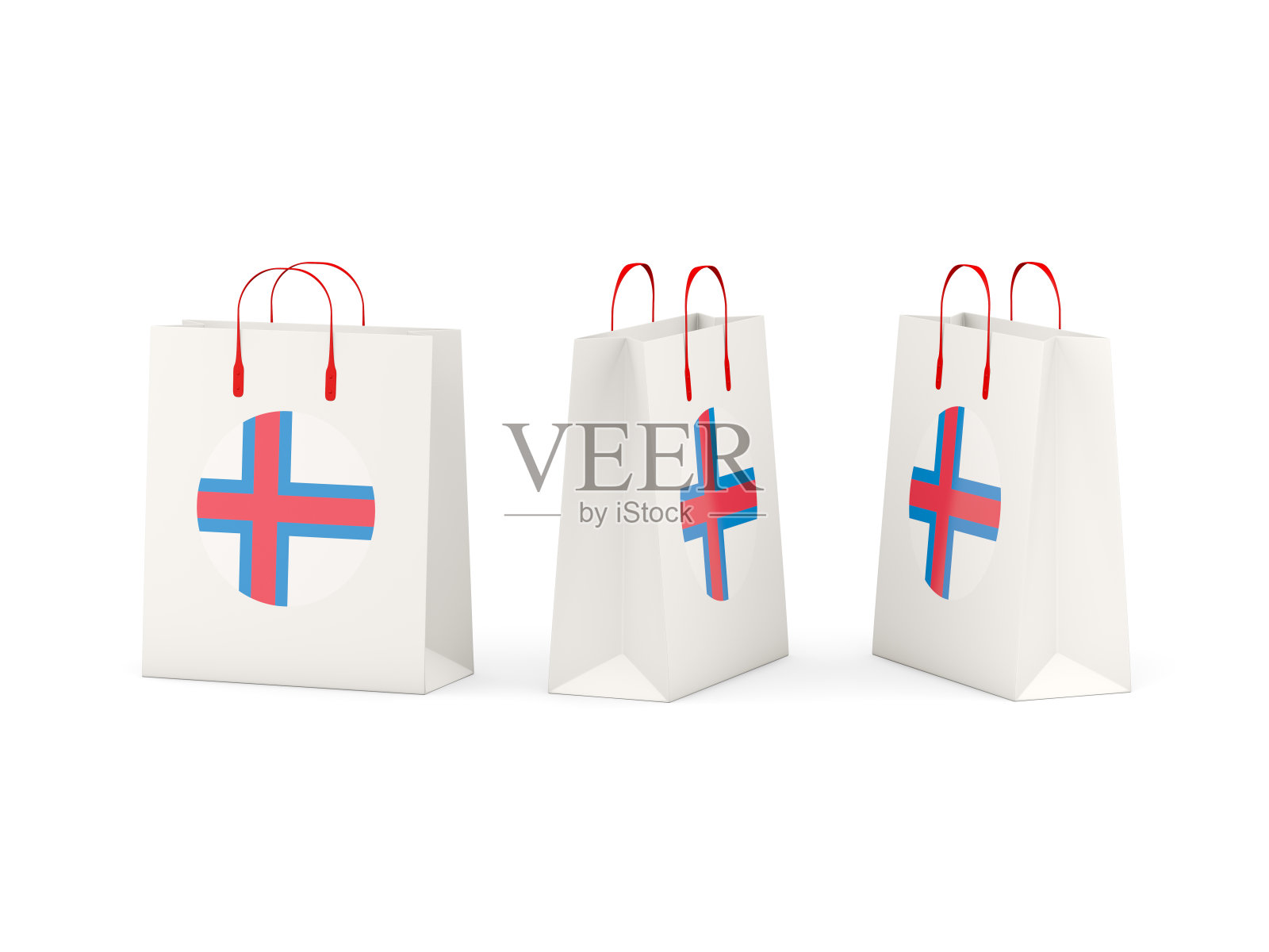 购物袋上印着法罗群岛的旗帜照片摄影图片