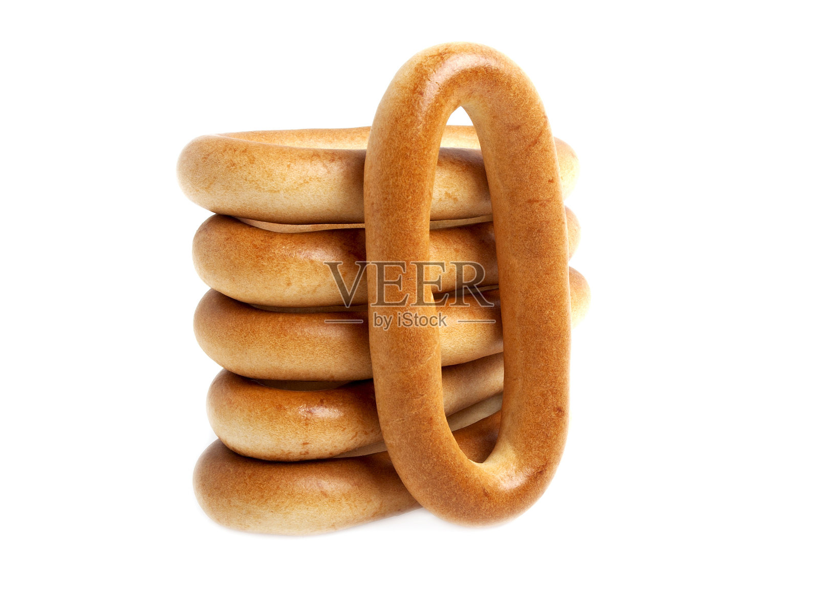 白背景上孤立的百吉饼照片摄影图片