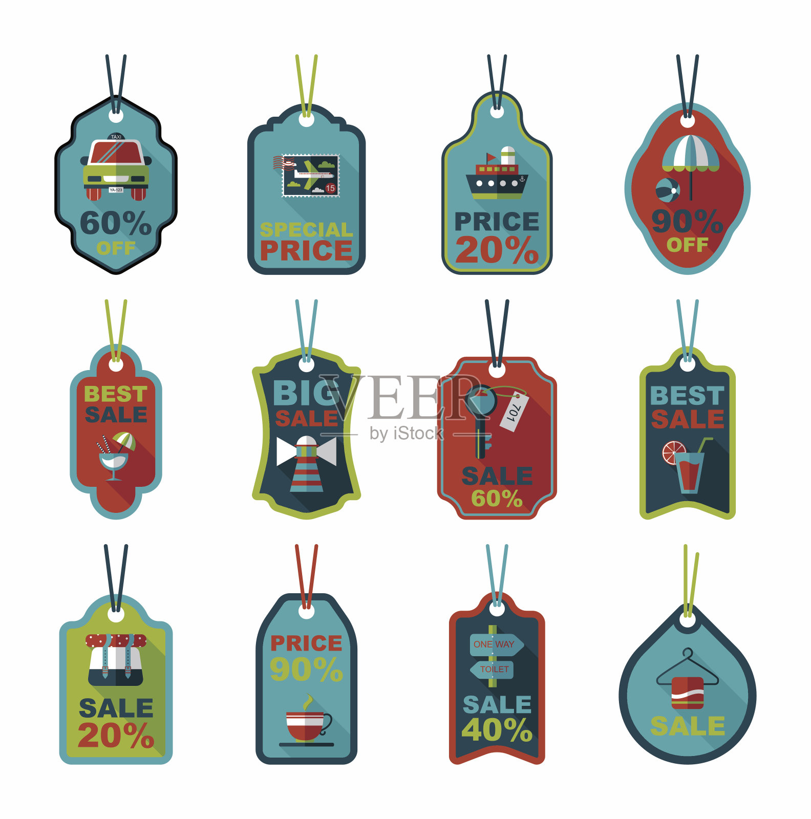 旅行标签平横幅背景设置，eps10设计元素图片