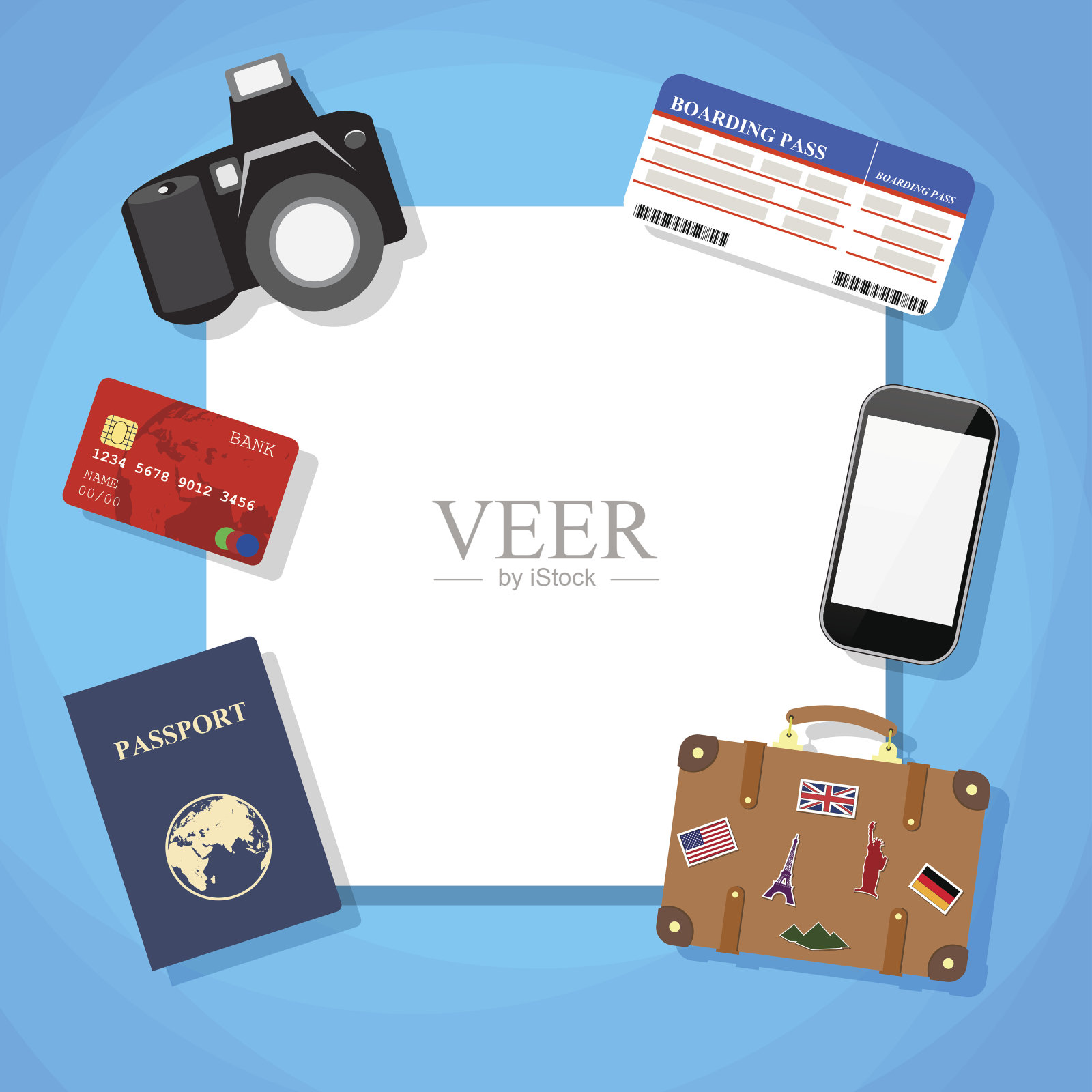 环游世界插画图片素材