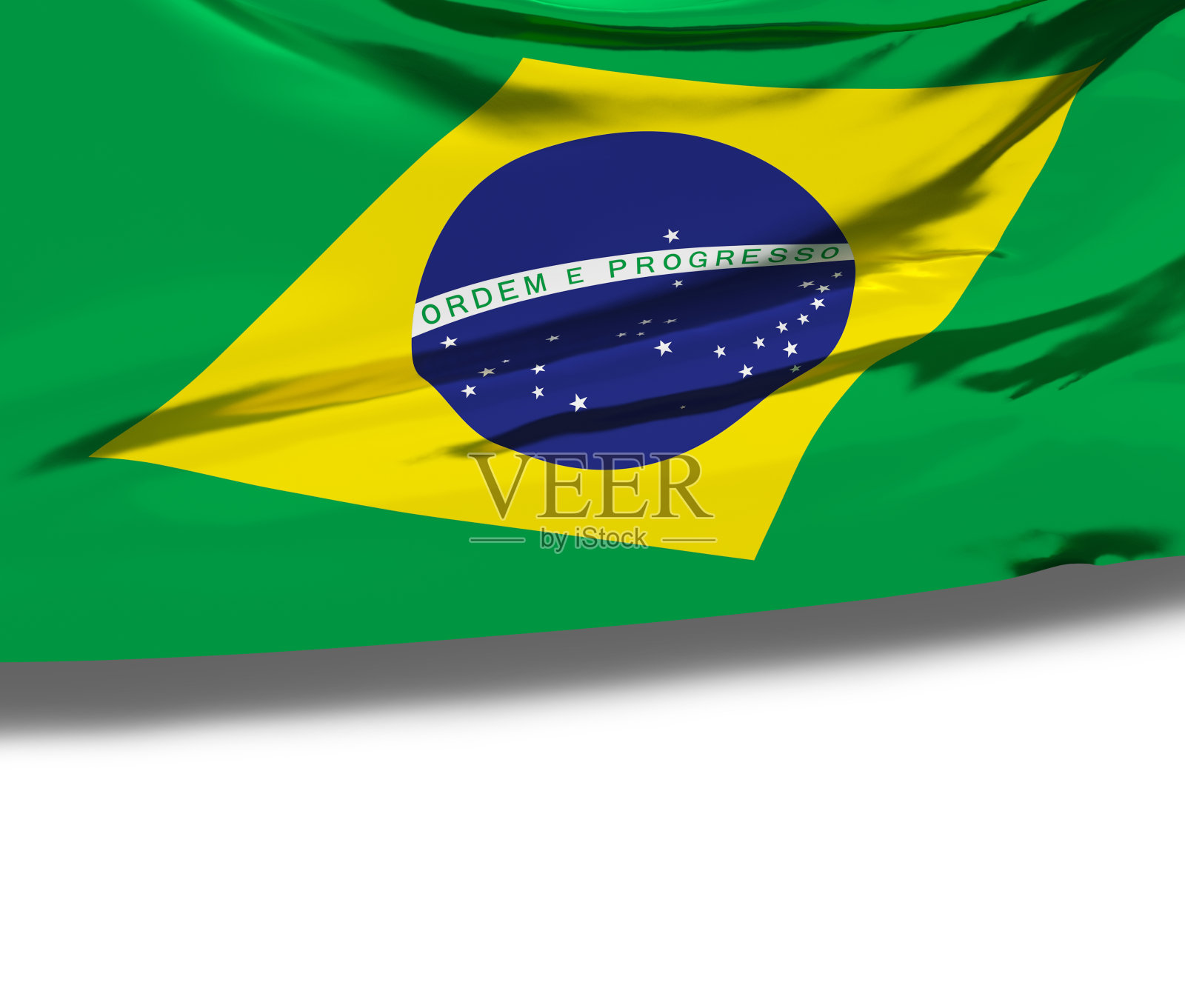 巴西国旗，空白的文字。照片摄影图片