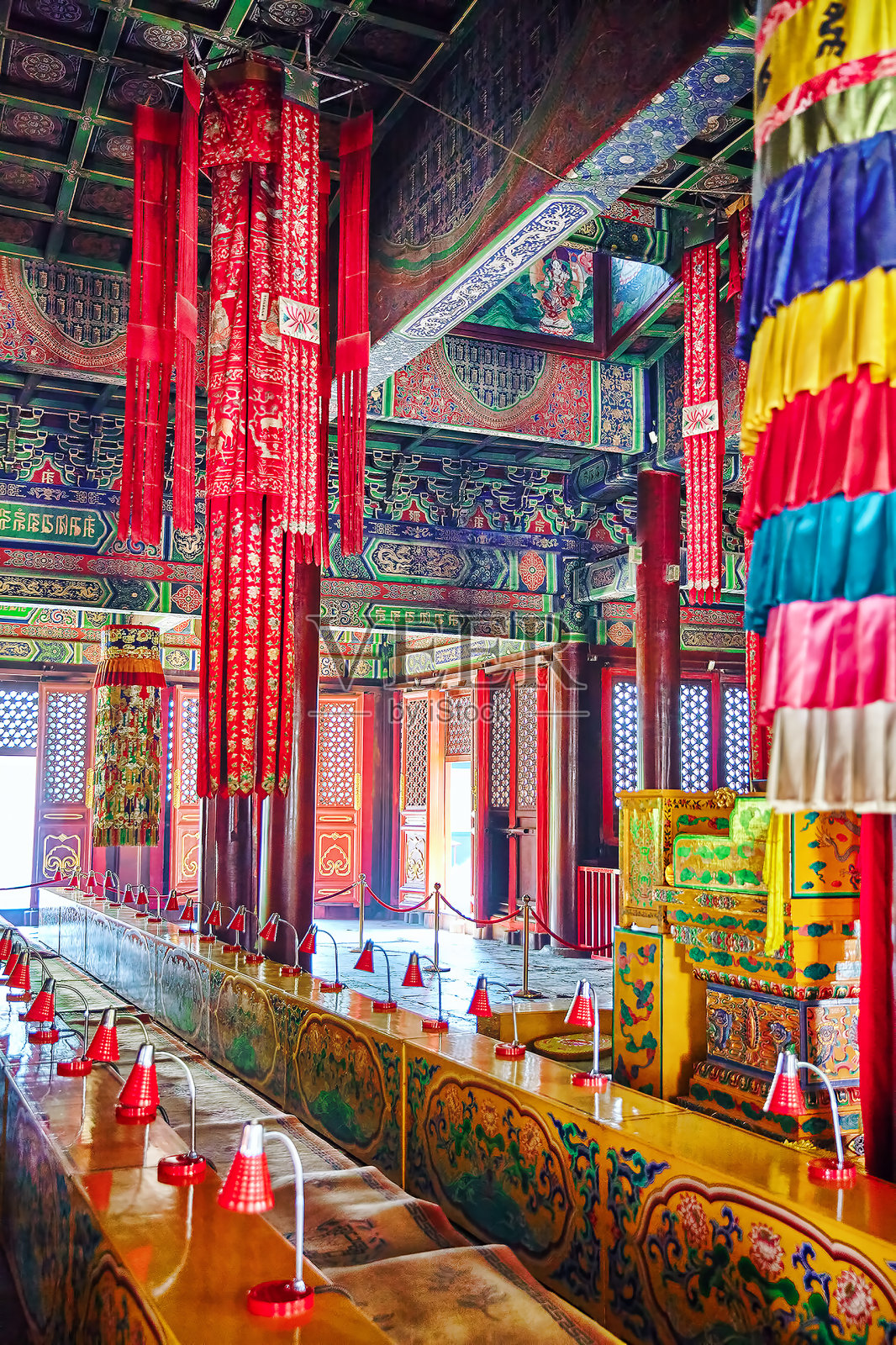 雍和宫内景。北京。照片摄影图片