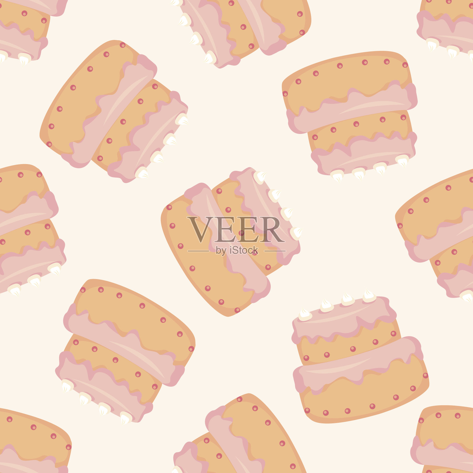 生日装饰蛋糕，卡通贴纸图标插画图片素材