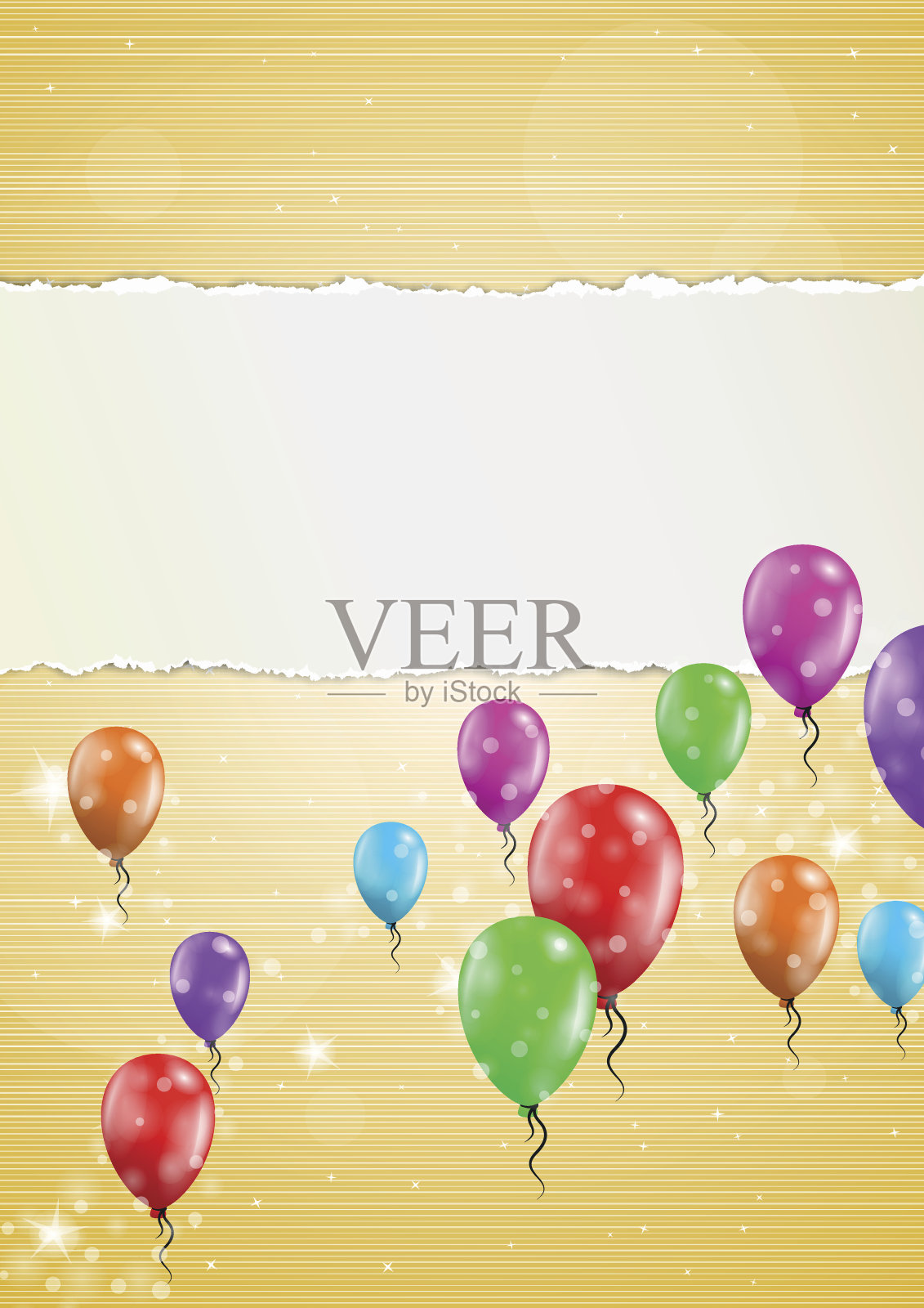 背景是气球和破纸插画图片素材