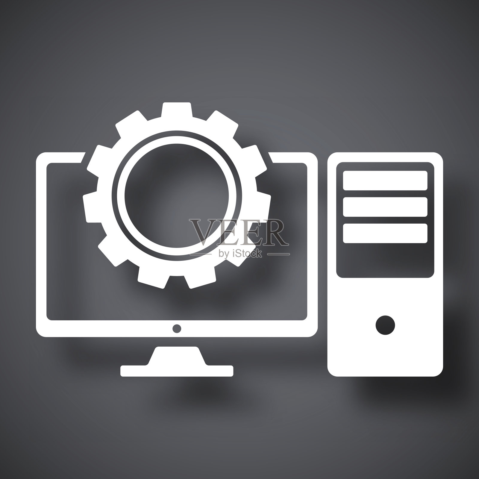 计算机设置图标，矢量插画图片素材