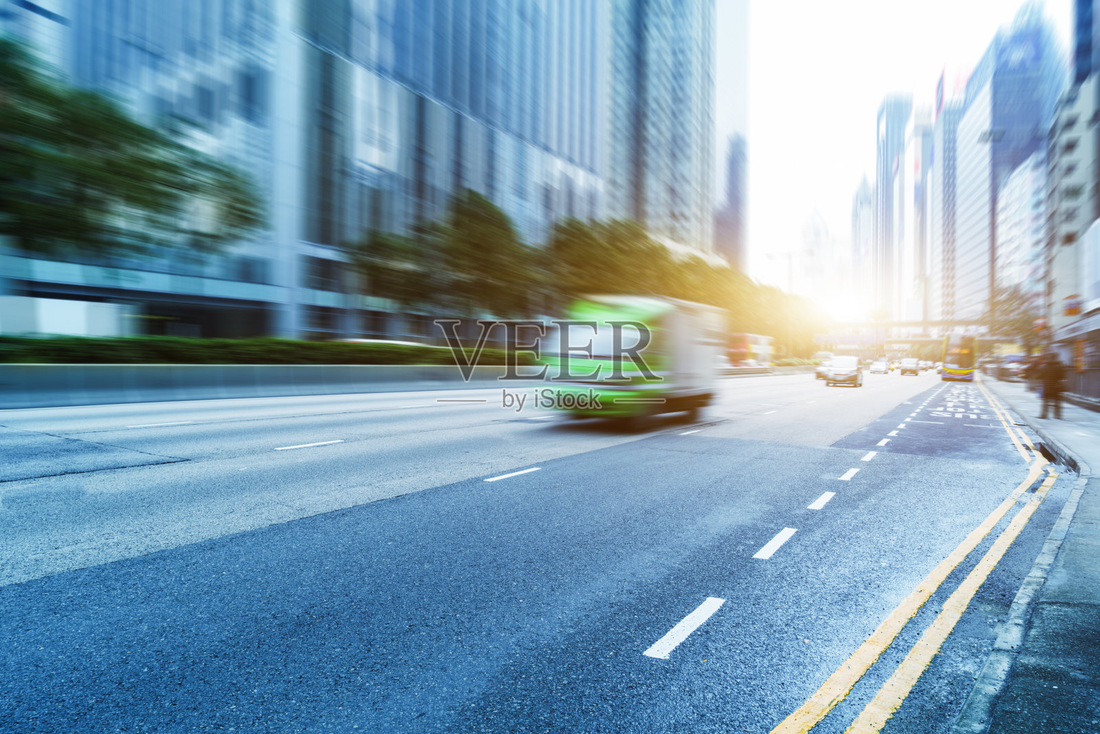 模糊交通在香港照片摄影图片