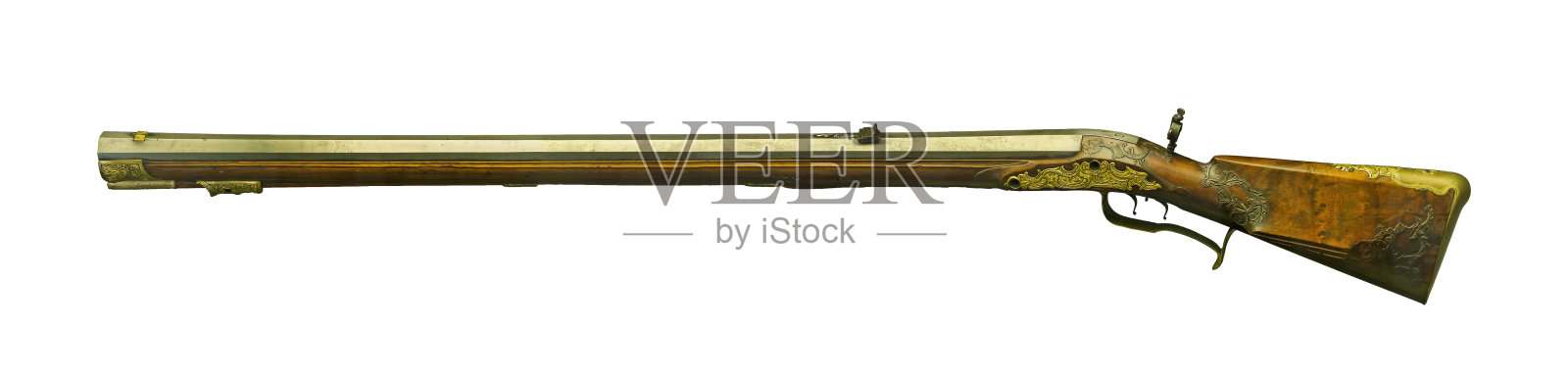 古董的武器。滑膛枪。照片摄影图片