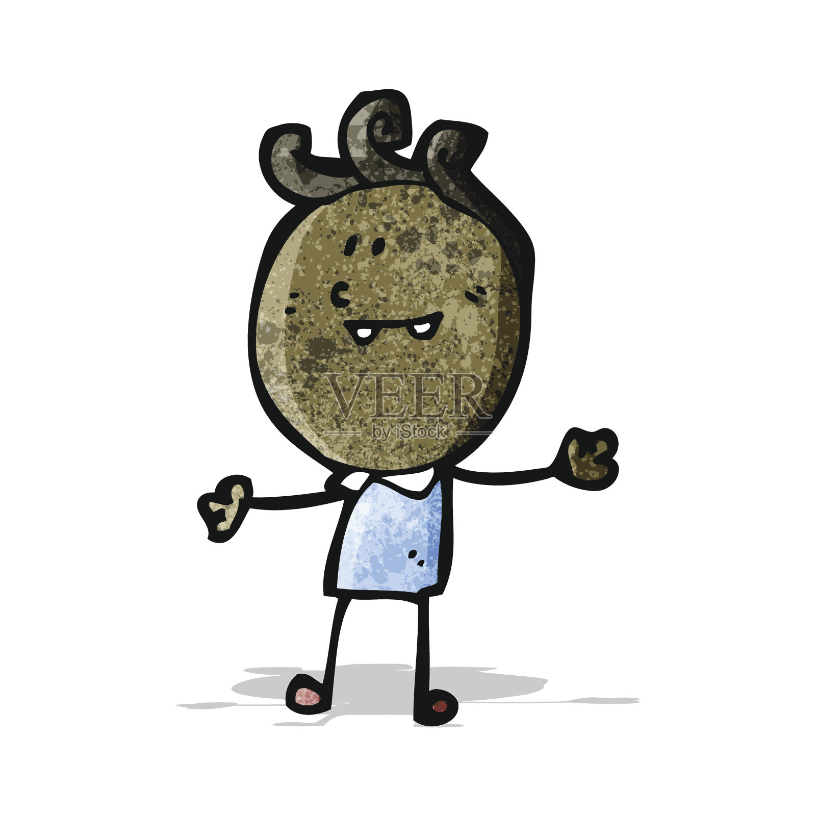 卡通快乐的涂鸦男人插画图片素材