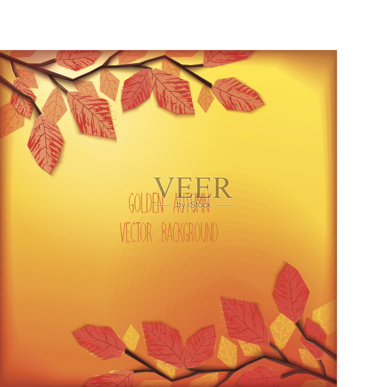 金色的秋天背景插画图片素材