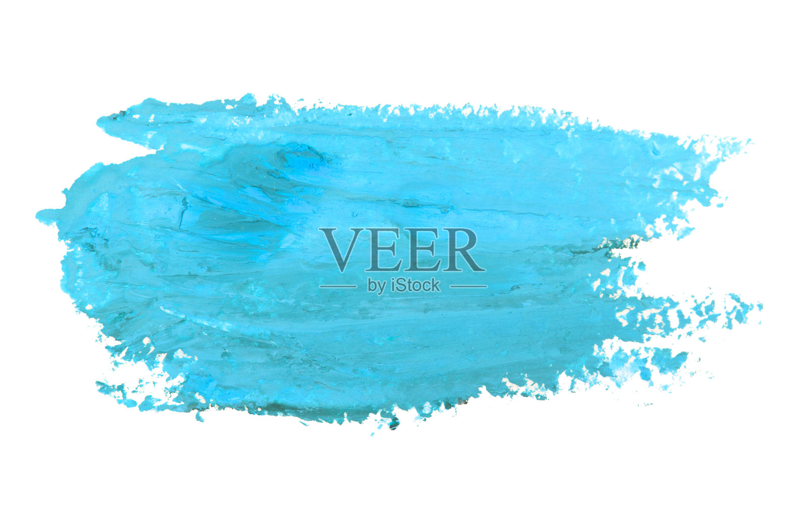 水彩蓝色涂抹孤立的白色背景。照片摄影图片