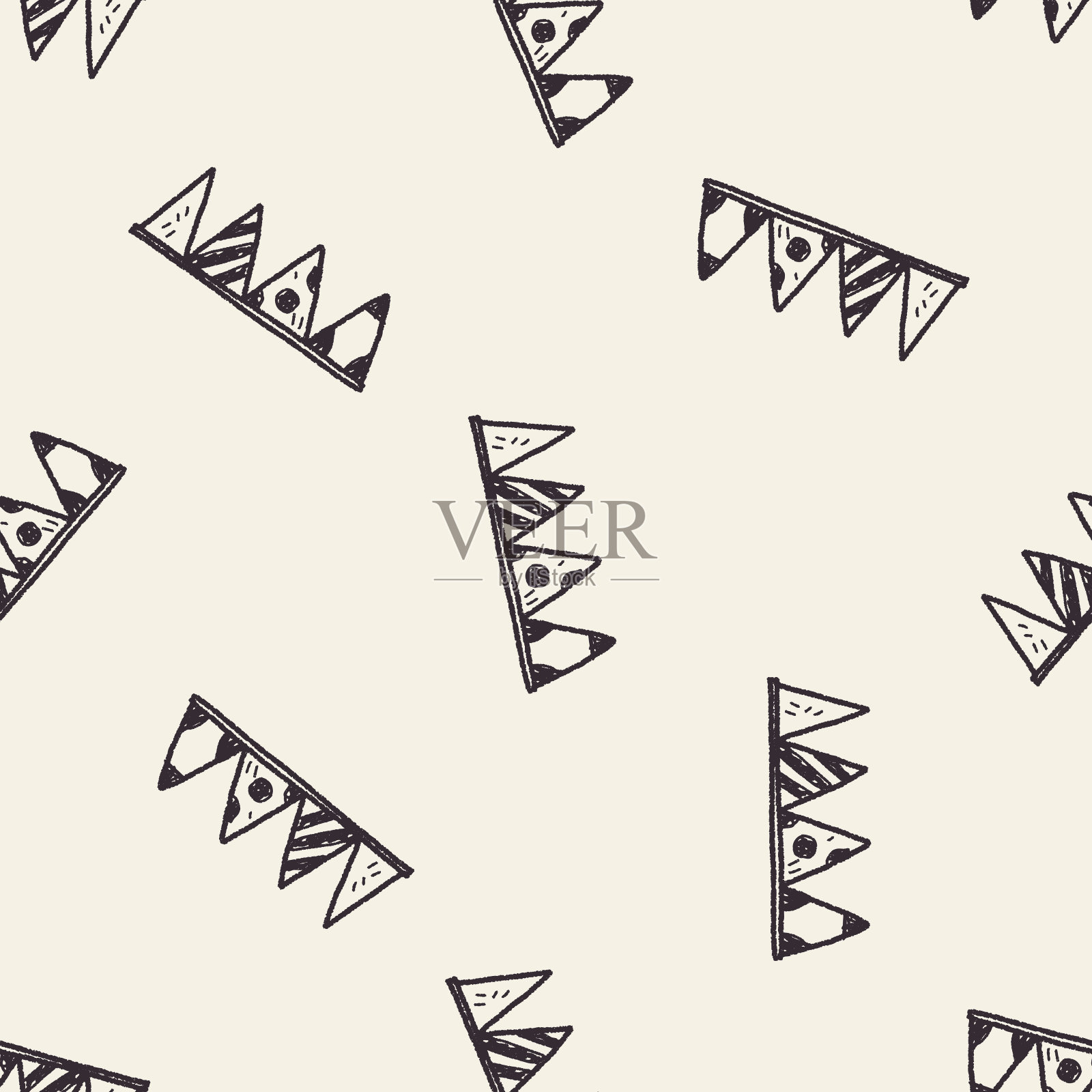 生日挂涂鸦无缝图案背景画插画图片素材