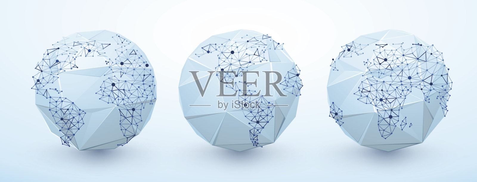 设置地球低多边形插画图片素材