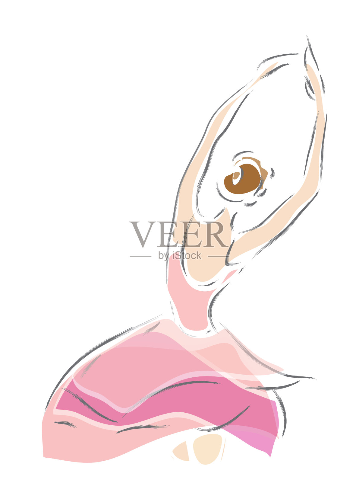 芭蕾舞女演员轮廓草图照片摄影图片