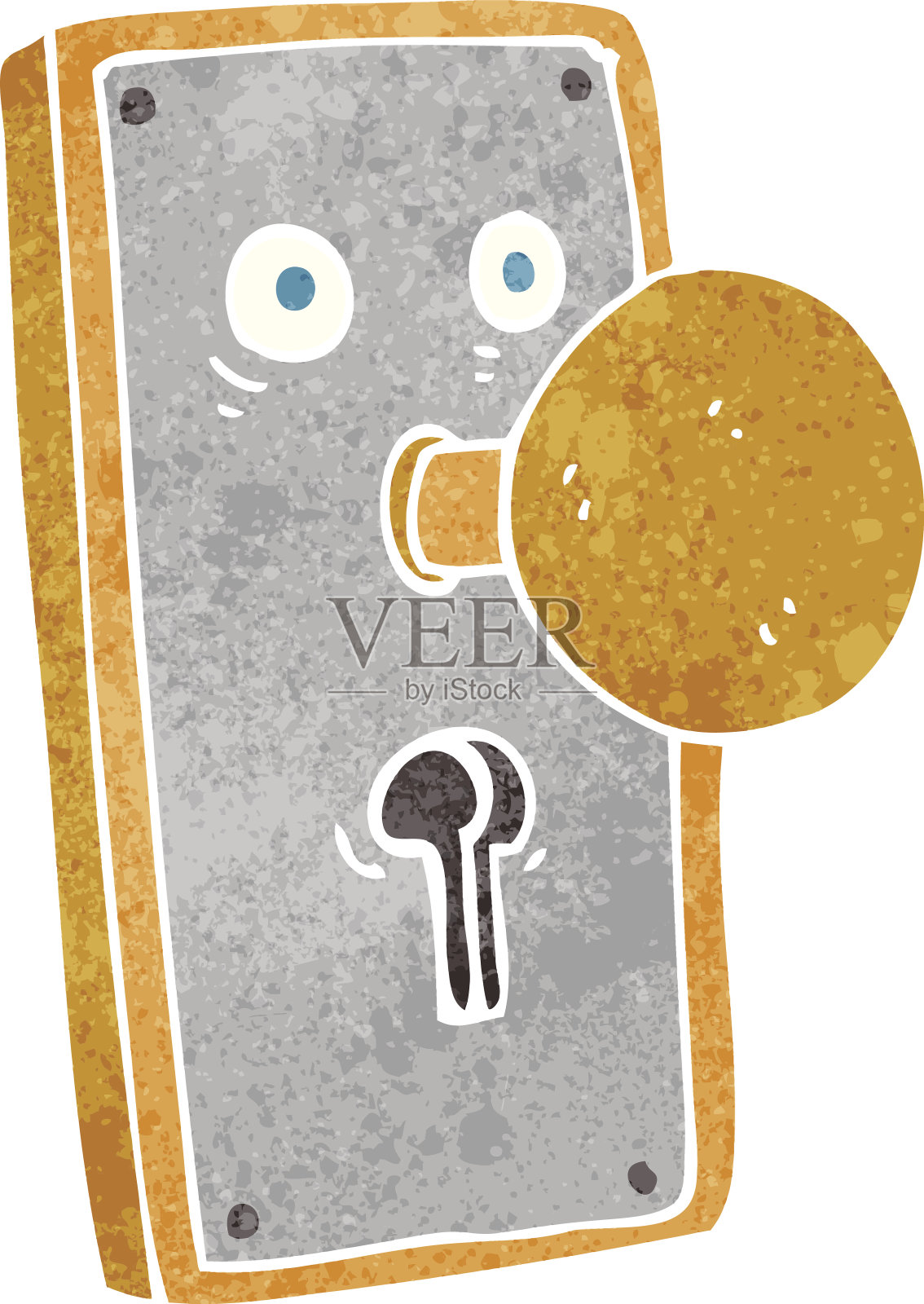 卡通门把手插画图片素材