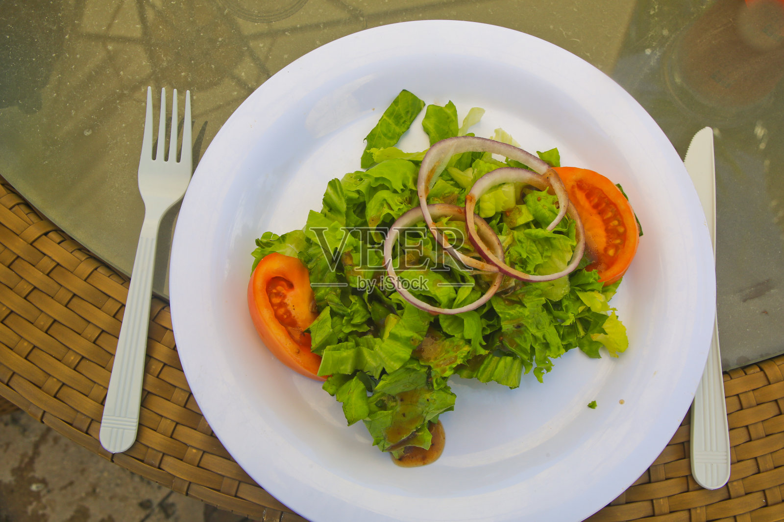 绿色沙拉，波浪餐厅，大拉卡扬，巴哈马照片摄影图片