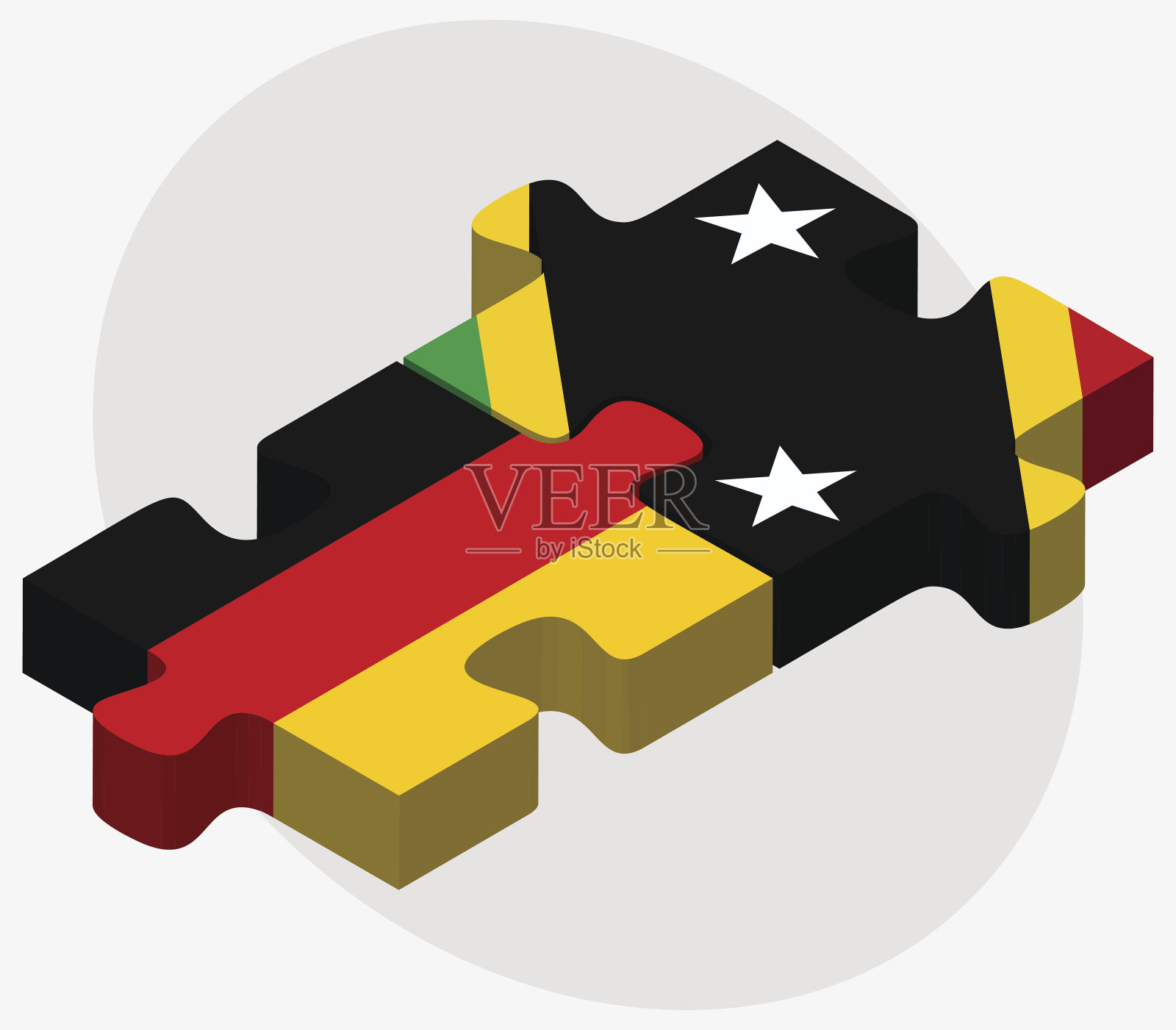 德国，圣基茨和尼维斯旗插画图片素材