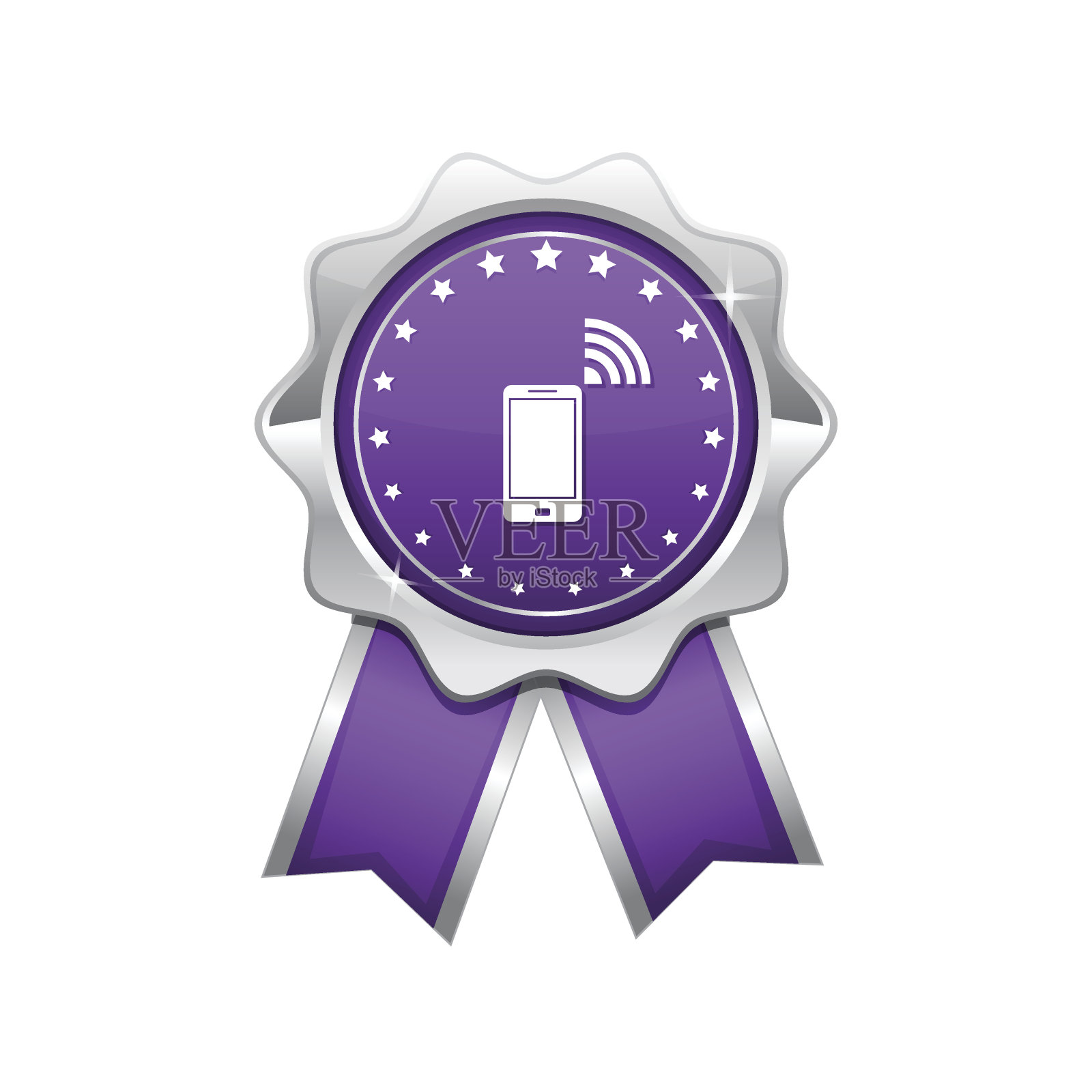 智能手机紫色矢量图标设计插画图片素材