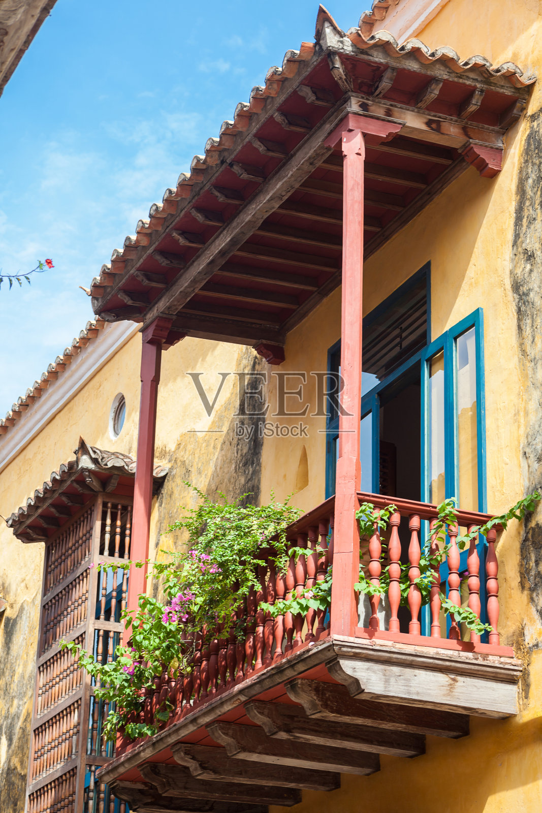 卡塔赫纳德印第亚斯的阳台照片摄影图片