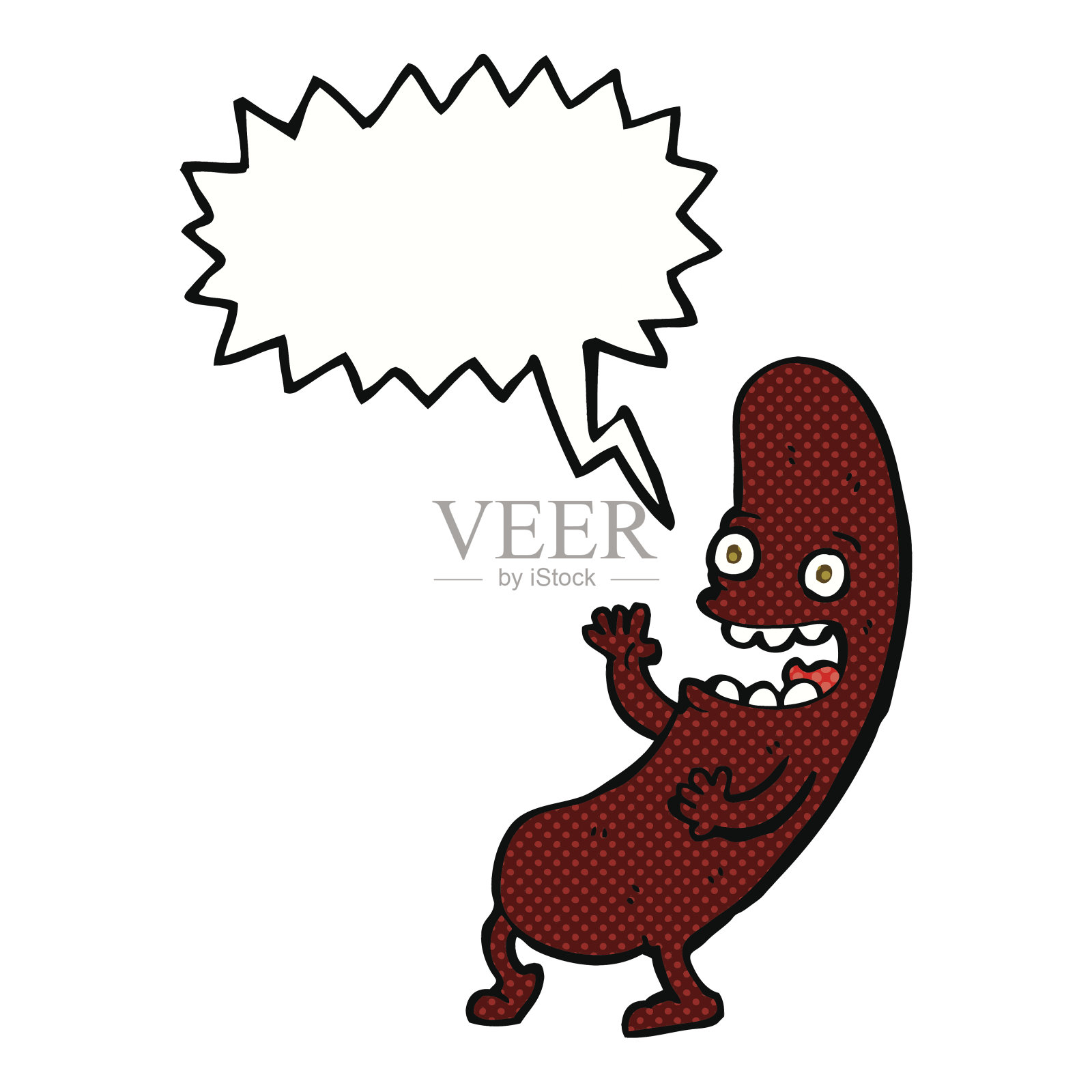 卡通香肠和语音泡泡设计元素图片