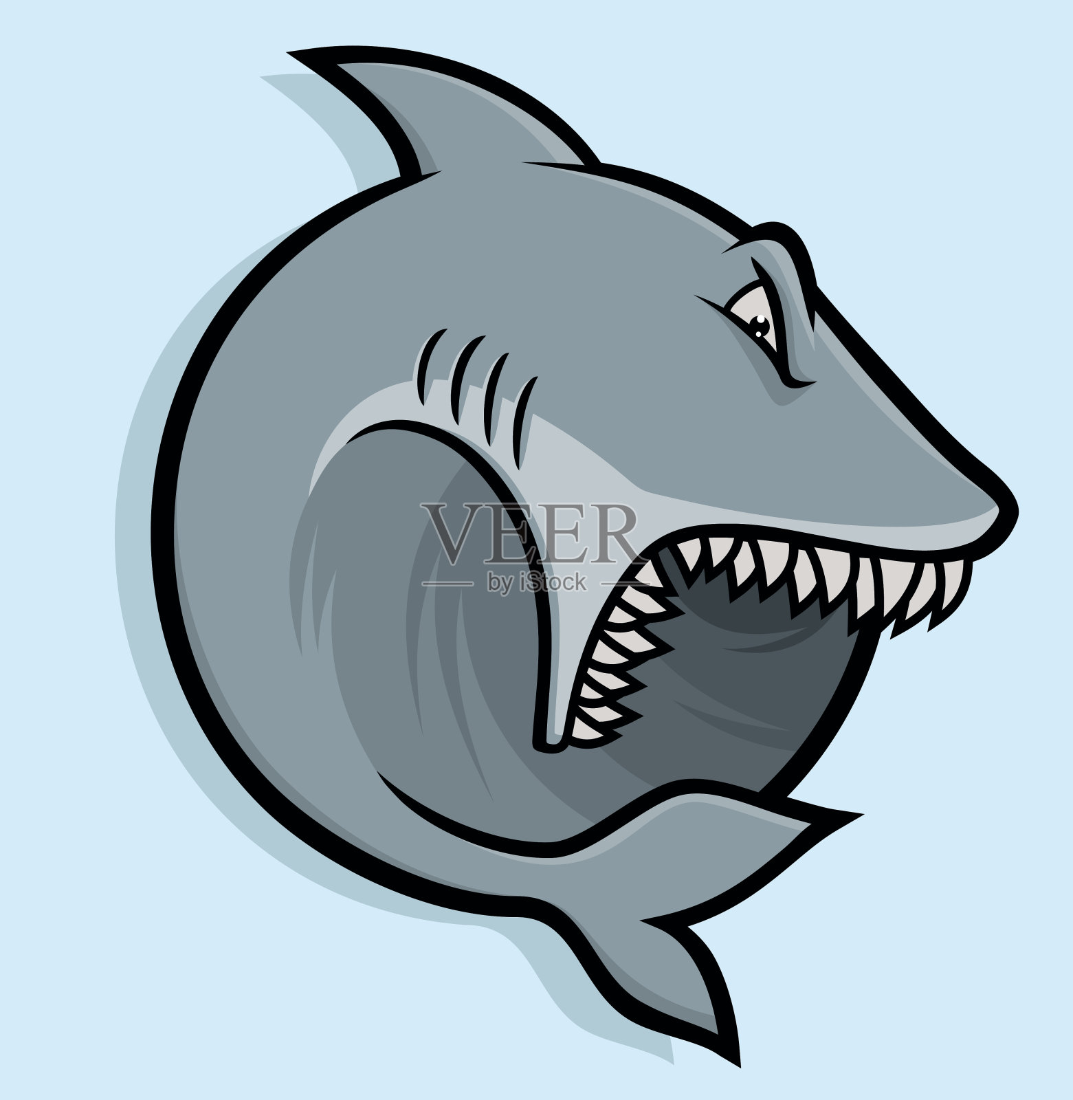 鲨鱼圆图标设计元素图片
