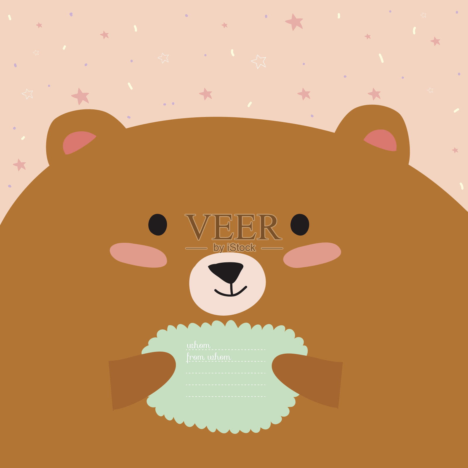 贺卡与卡通和有趣的角色动物插画图片素材