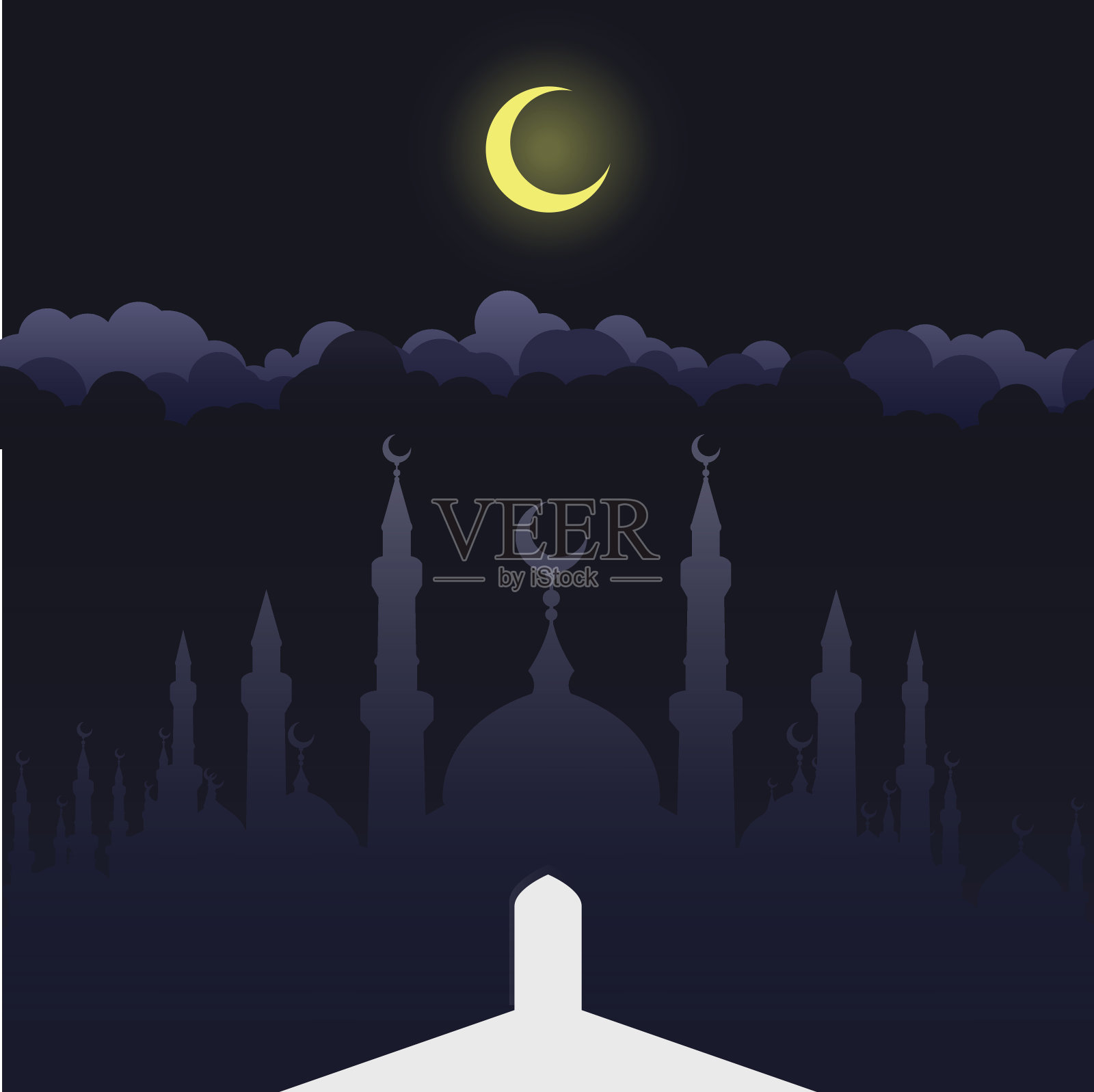 清真寺，伊斯兰教的宗教场所插画图片素材