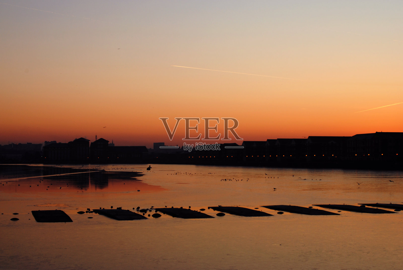 普雷斯顿码头日出照片摄影图片