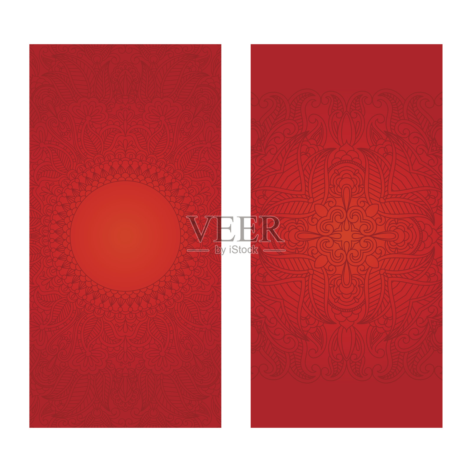 矢量花装饰背景集。插画图片素材