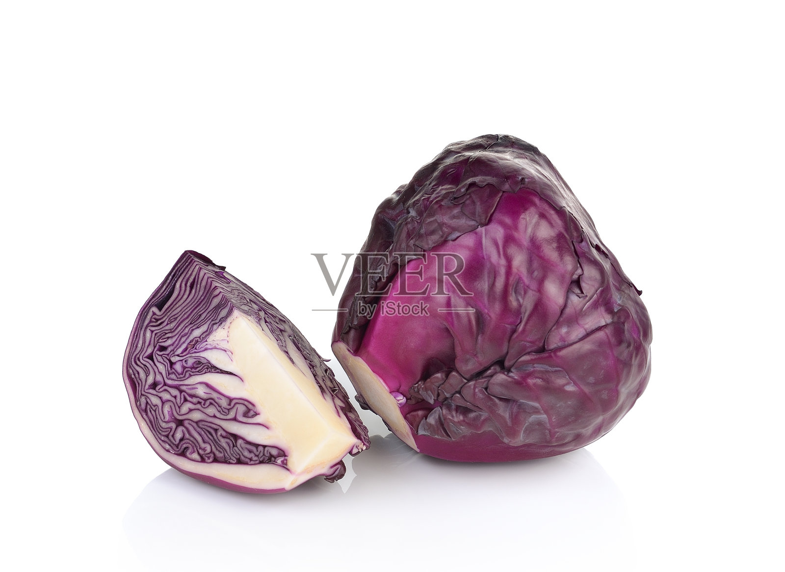 孤立在白色上的红卷心菜照片摄影图片