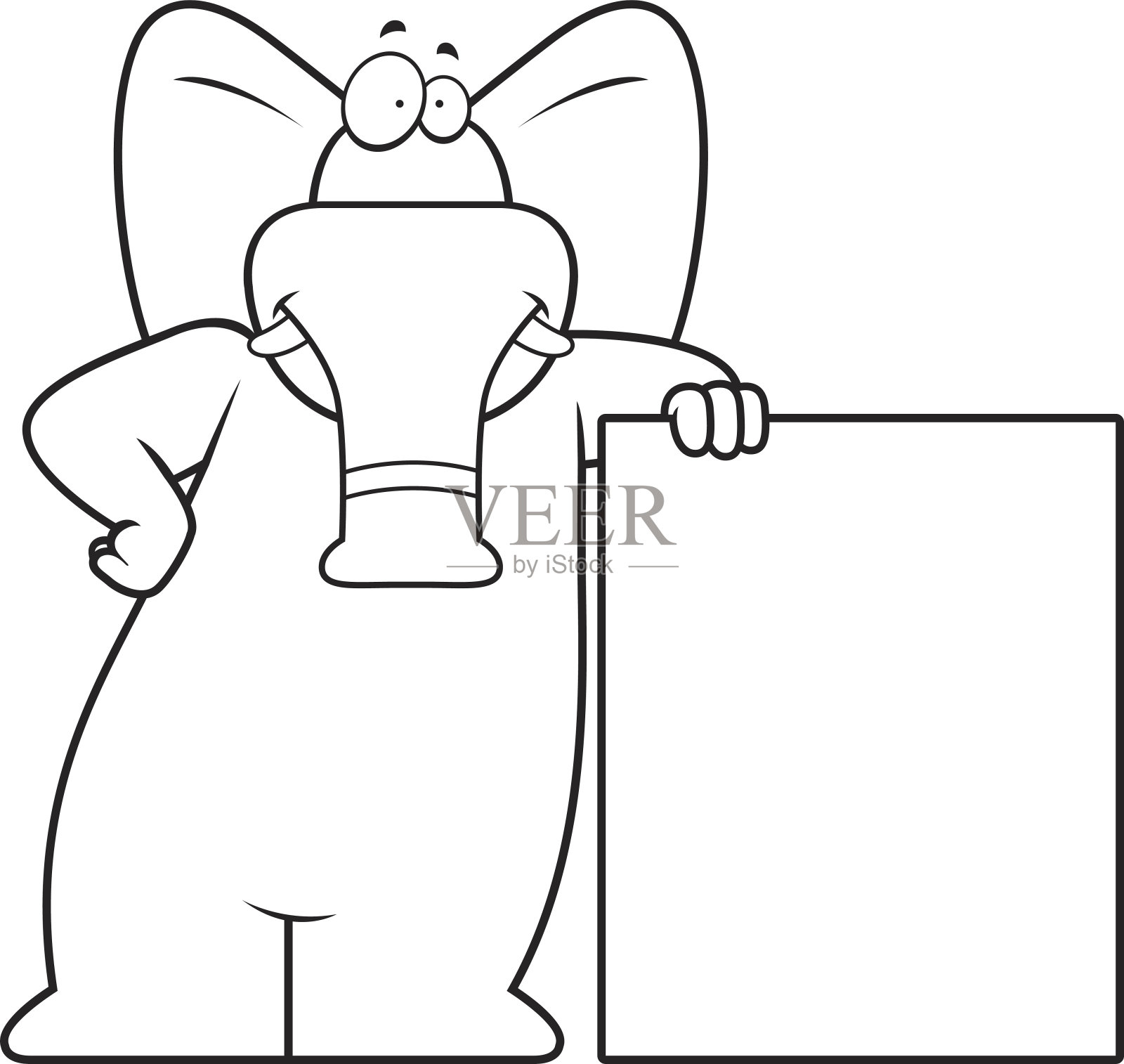 大象倾斜插画图片素材