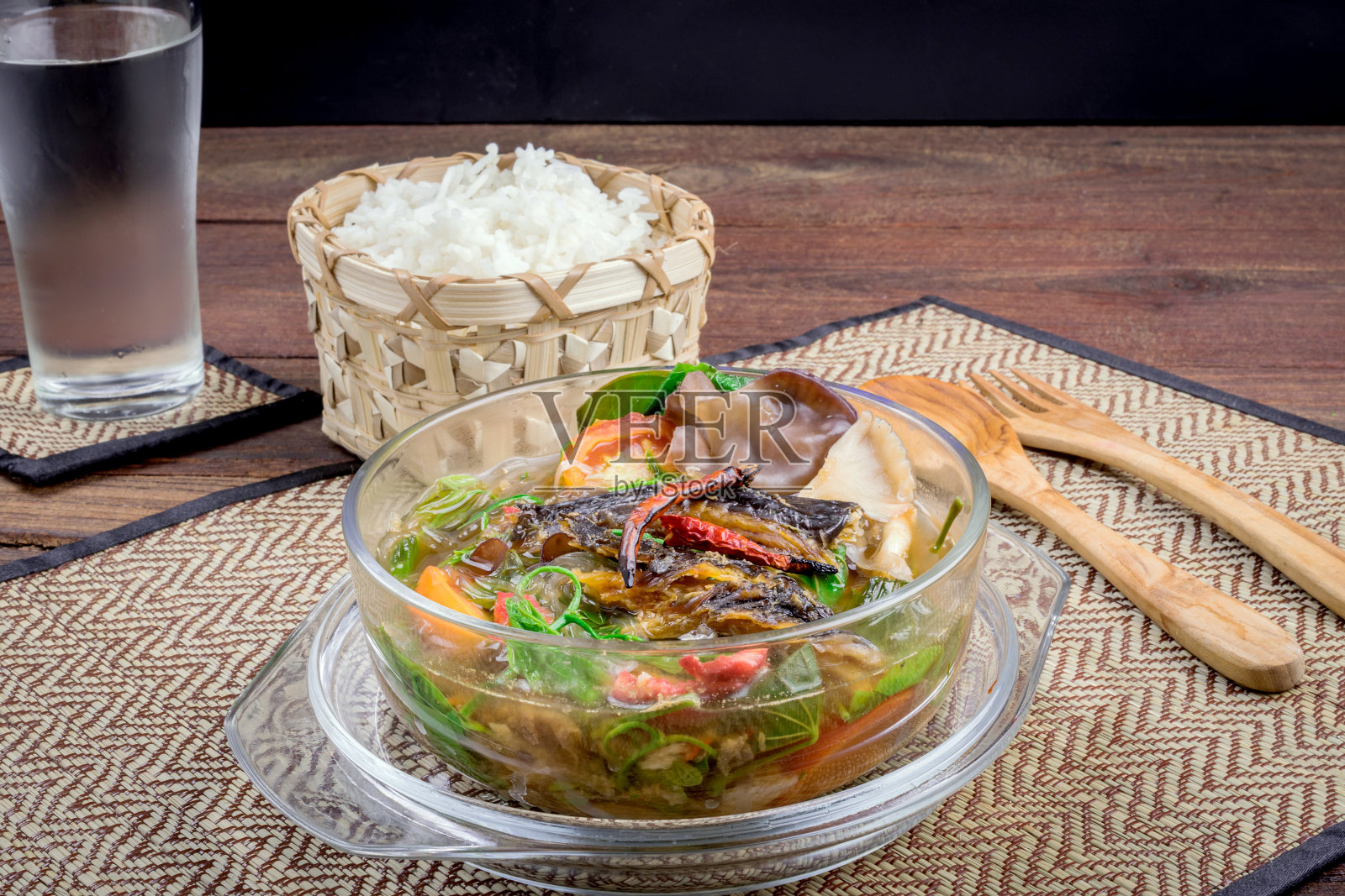 泰国北部的美食。照片摄影图片