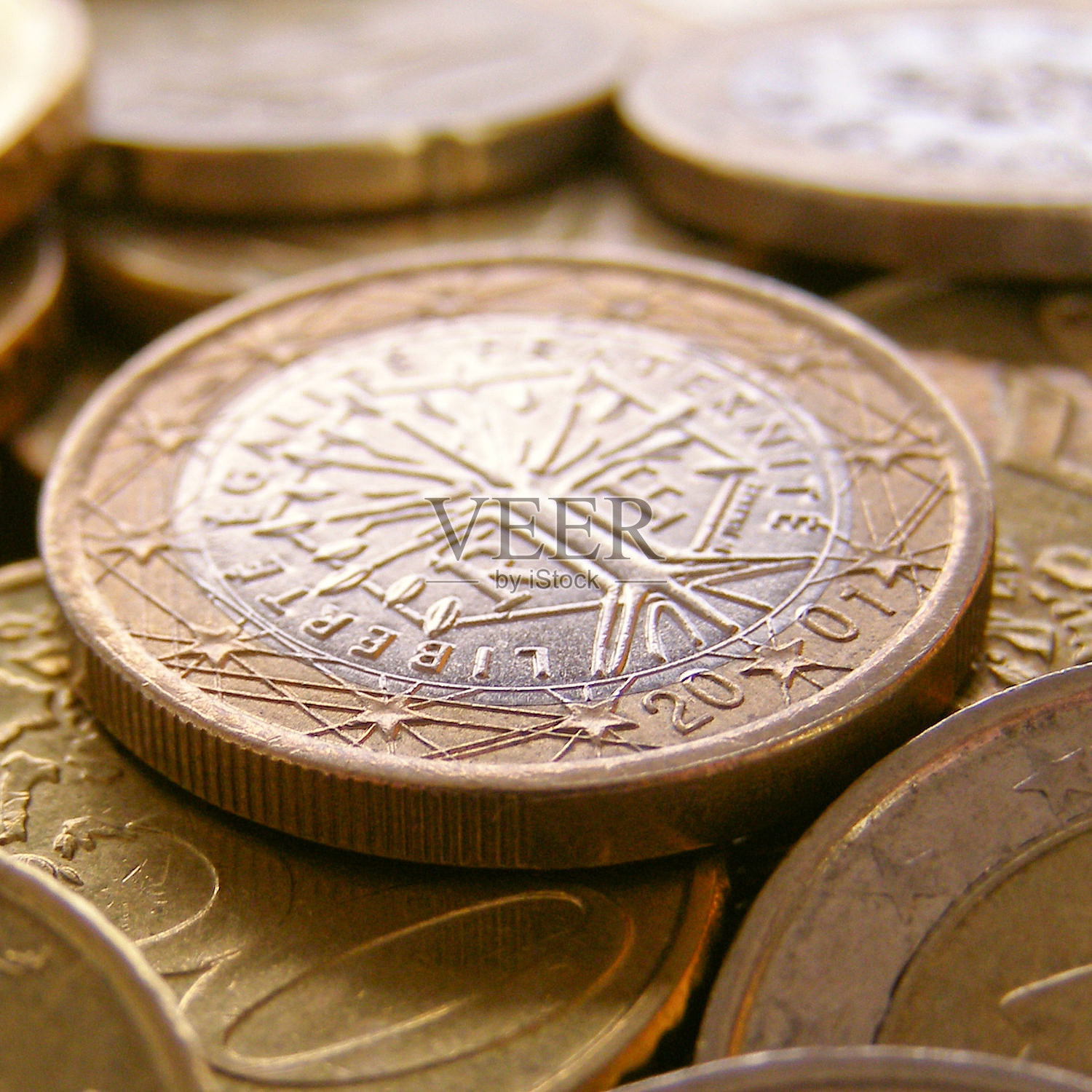 欧元硬币和纸币照片摄影图片