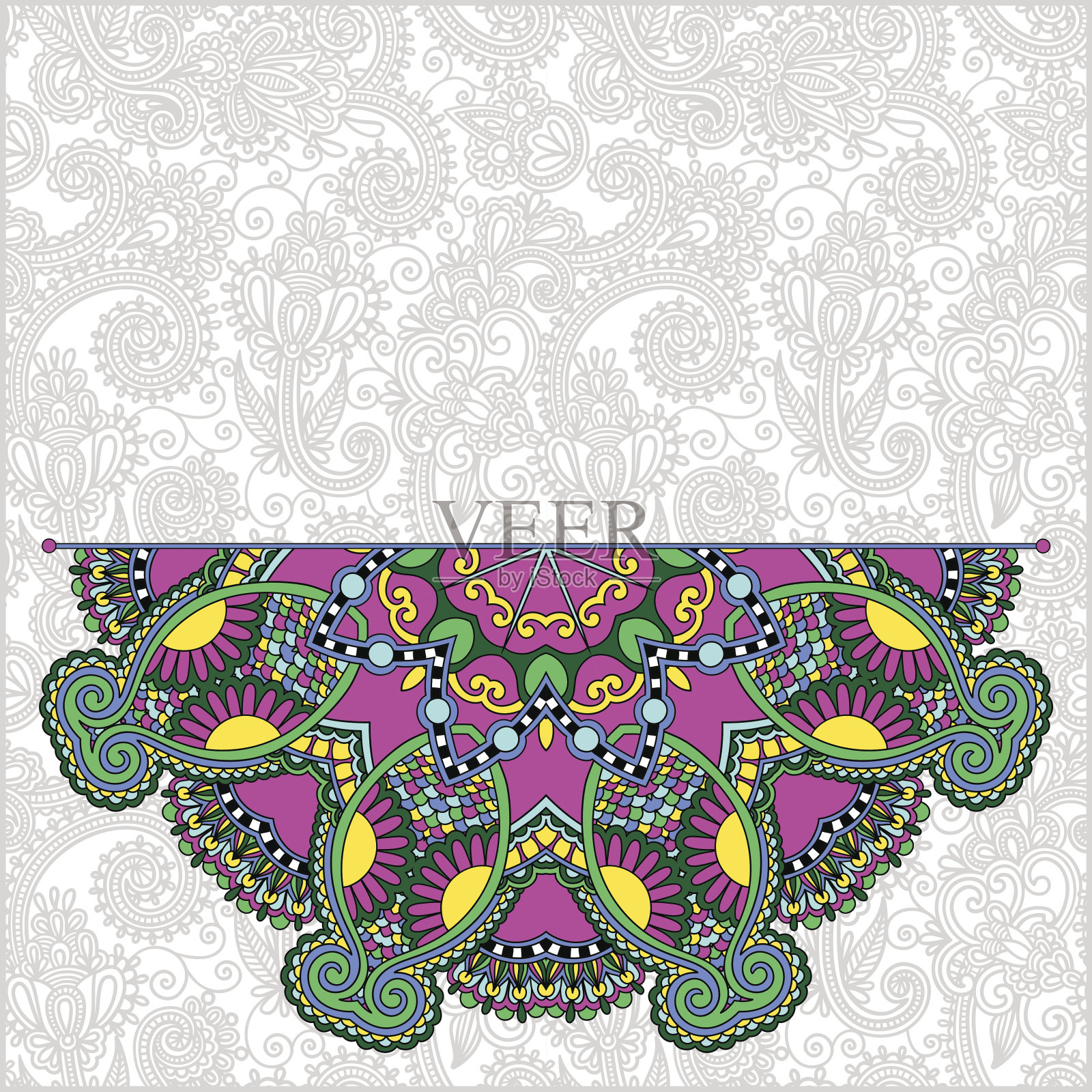 花圆图案乌克兰东方民族风格为您插画图片素材