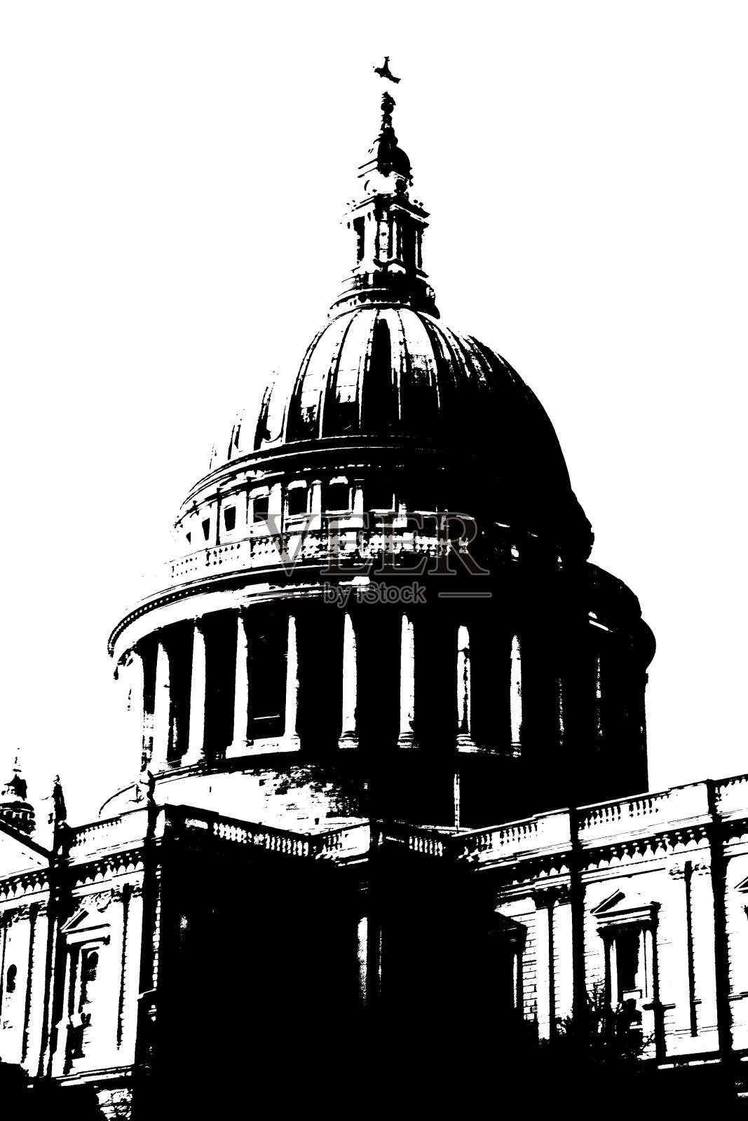 伦敦圣保罗大教堂的圆顶照片摄影图片