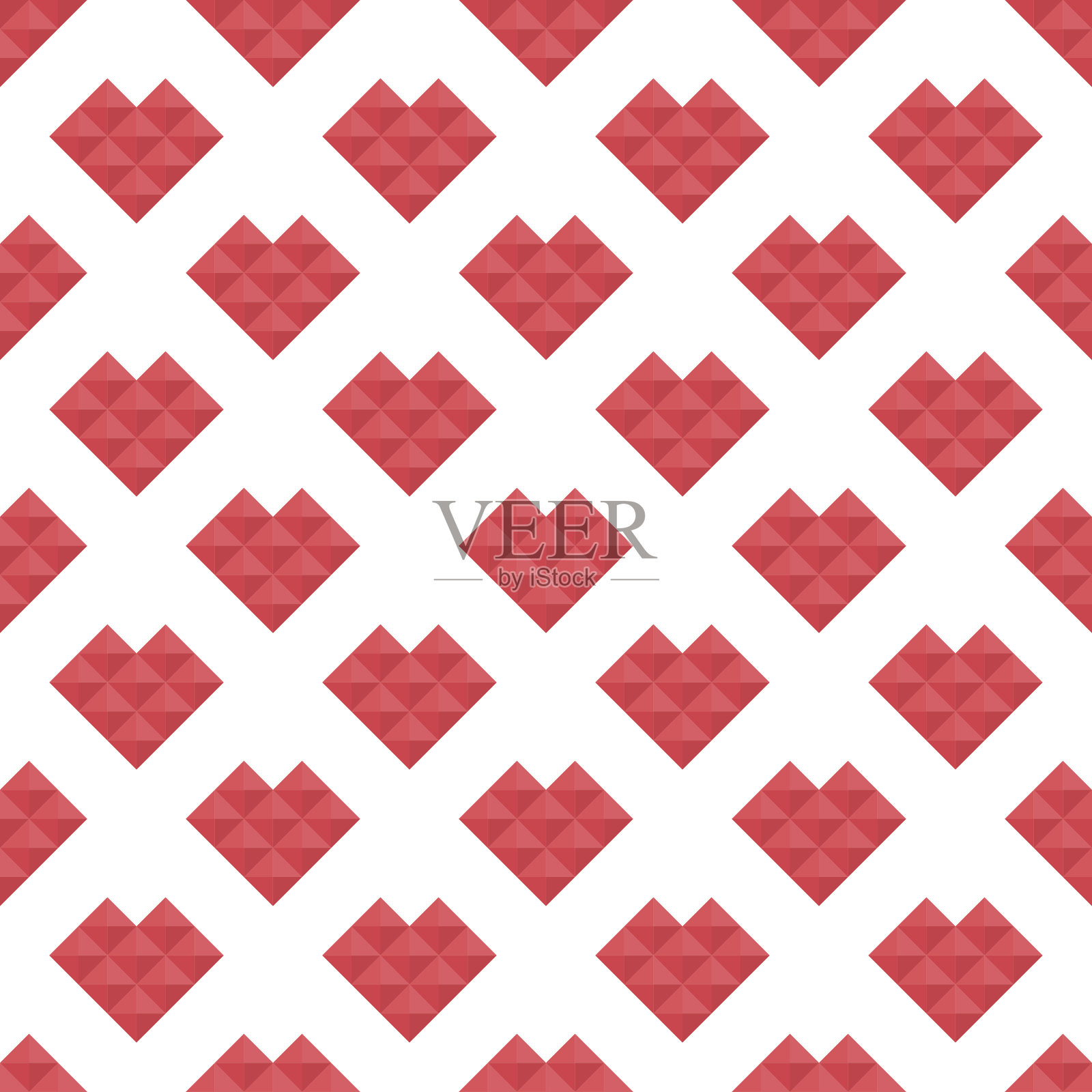 无缝三角形心形图案插画图片素材