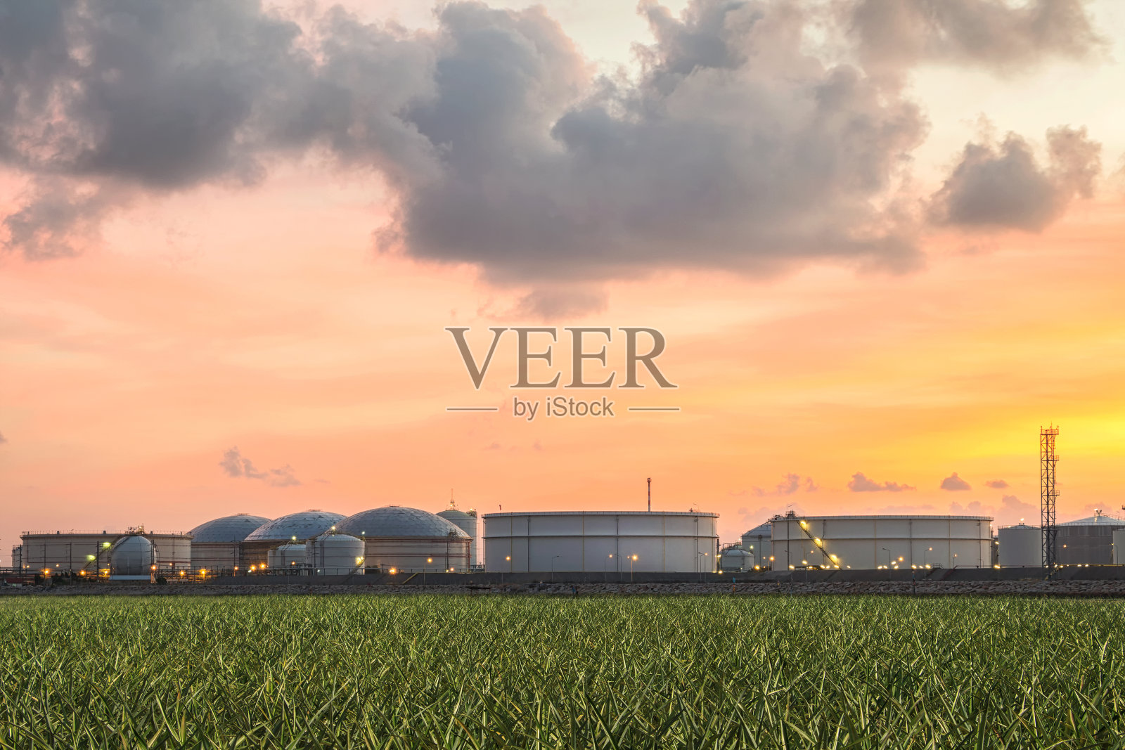 天然气储罐，油罐，液化石油气，石化装置照片摄影图片