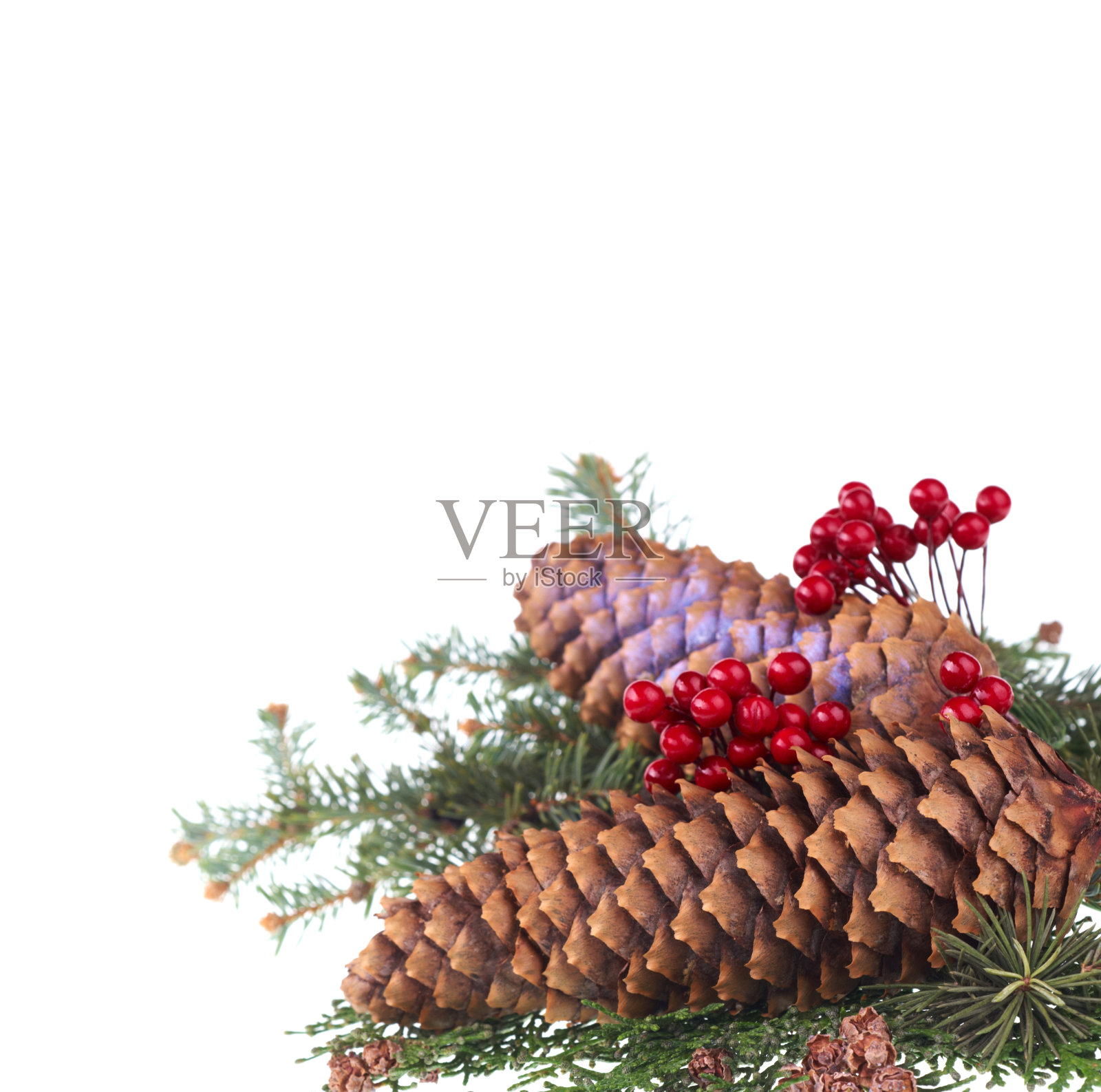 胡桃松木圣诞装饰白色照片摄影图片