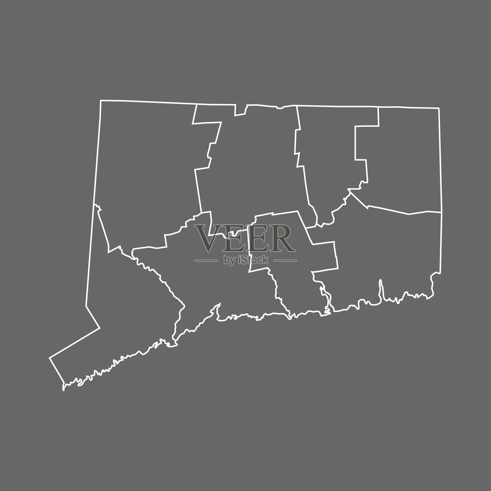 康涅狄格地图插画图片素材