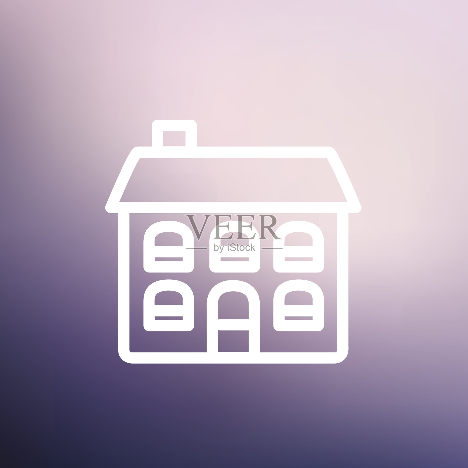 复古平屋细线图标插画图片素材