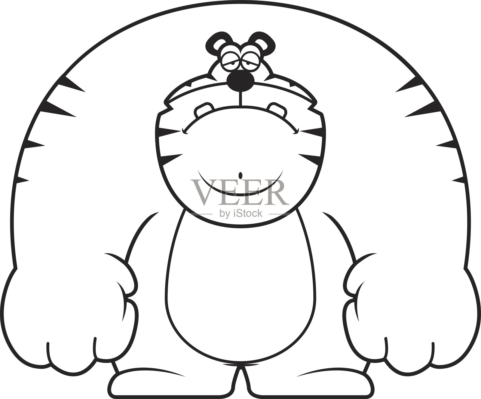 悲伤的卡通老虎插画图片素材