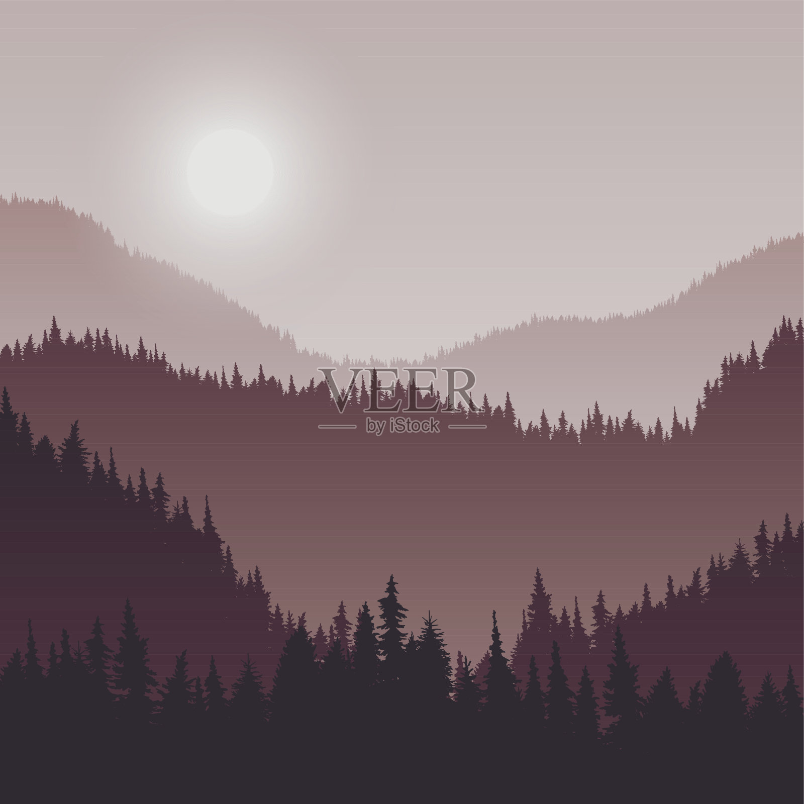 冷杉景观插画图片素材