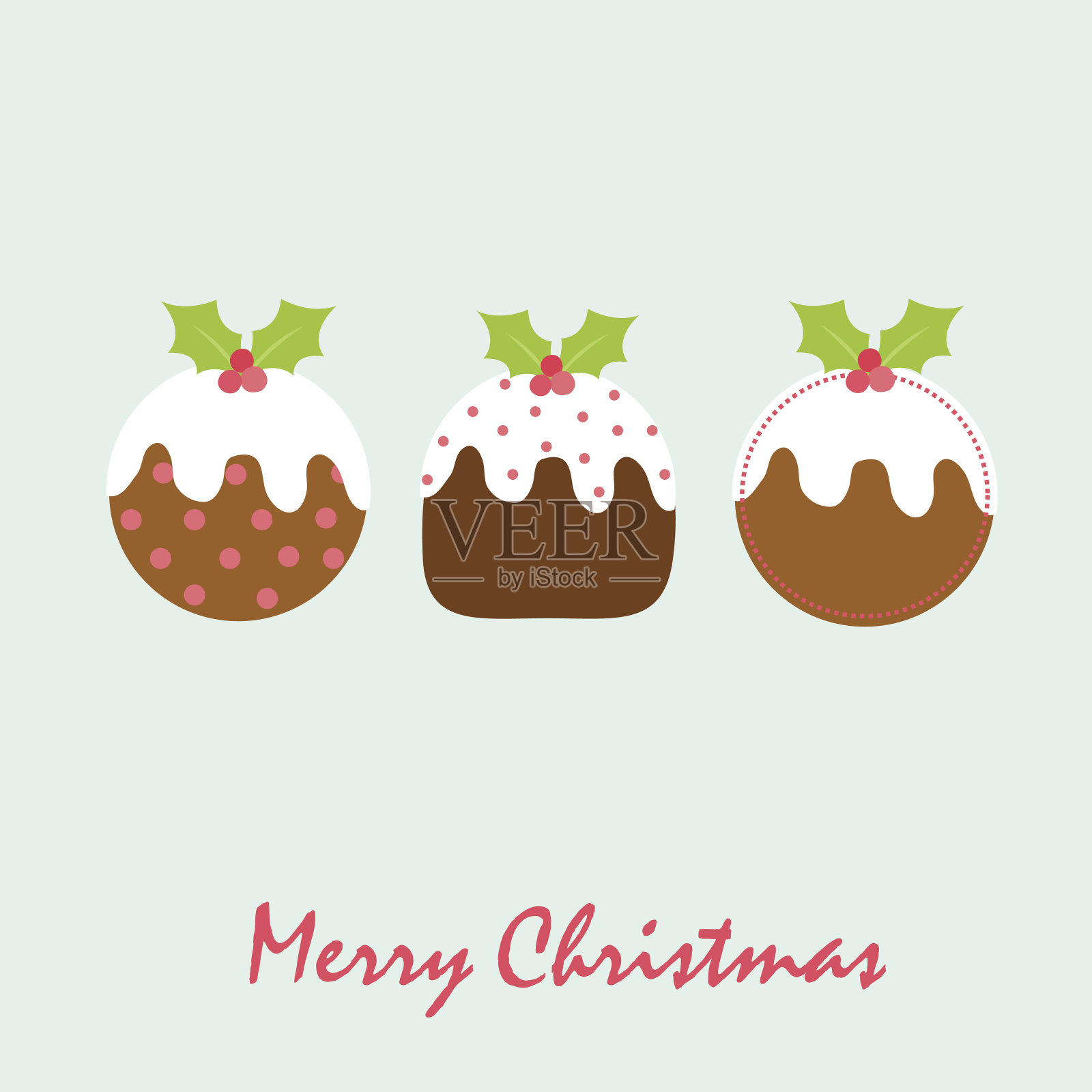 圣诞布丁插画图片素材