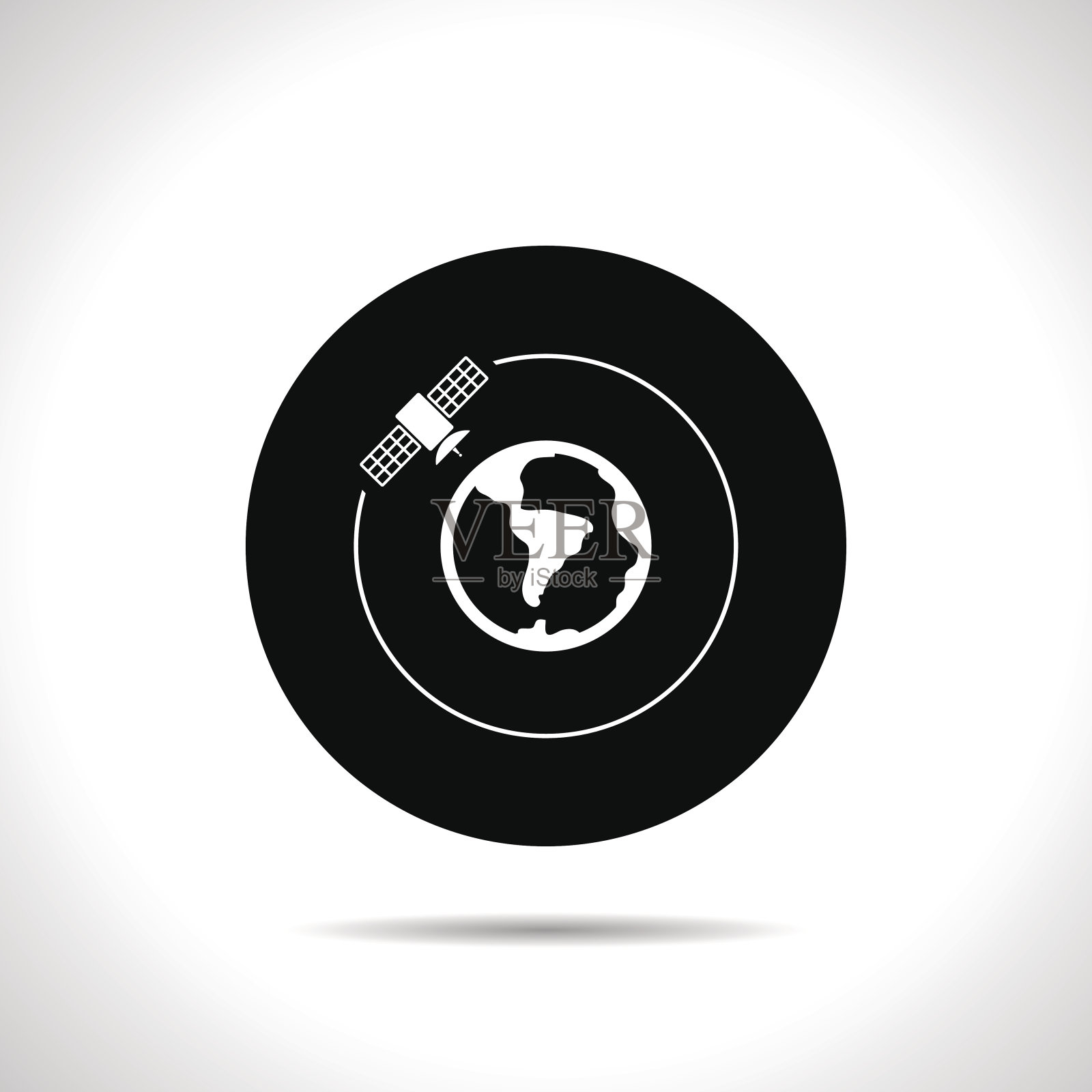 太空中的矢量人造卫星，平面图标插画图片素材