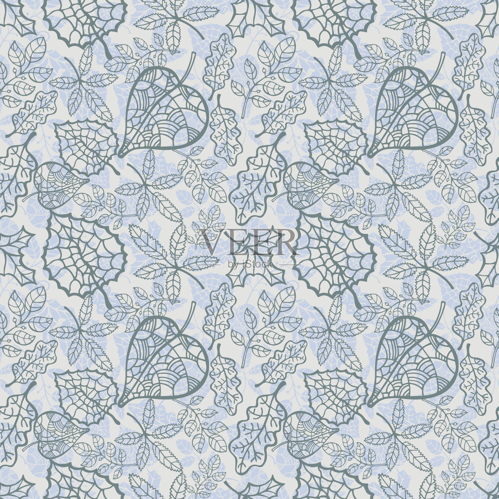 秋叶无缝图案插画图片素材