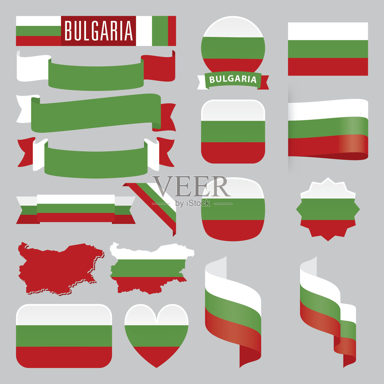 保加利亚的旗帜插画图片素材