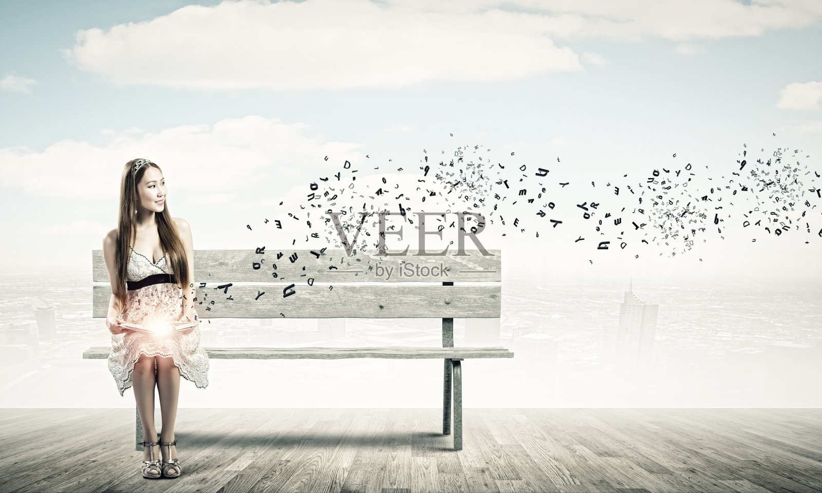 女孩的书照片摄影图片