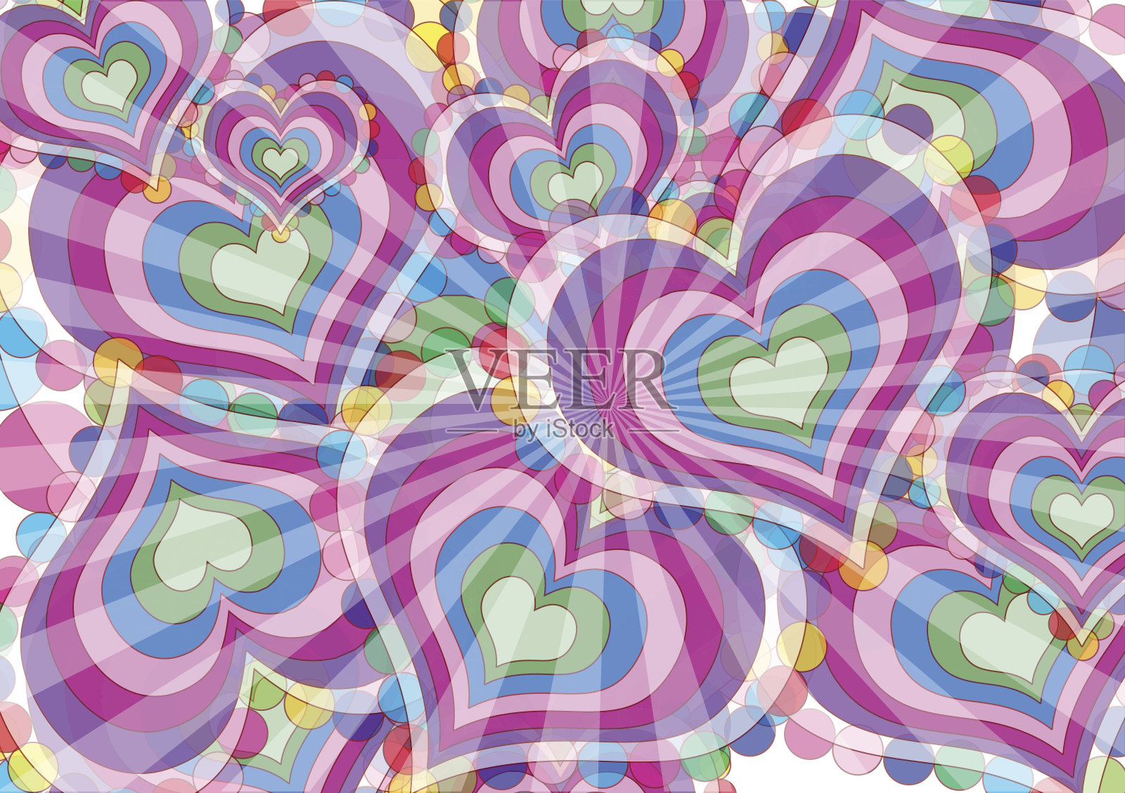 情人节的背景与心插画图片素材