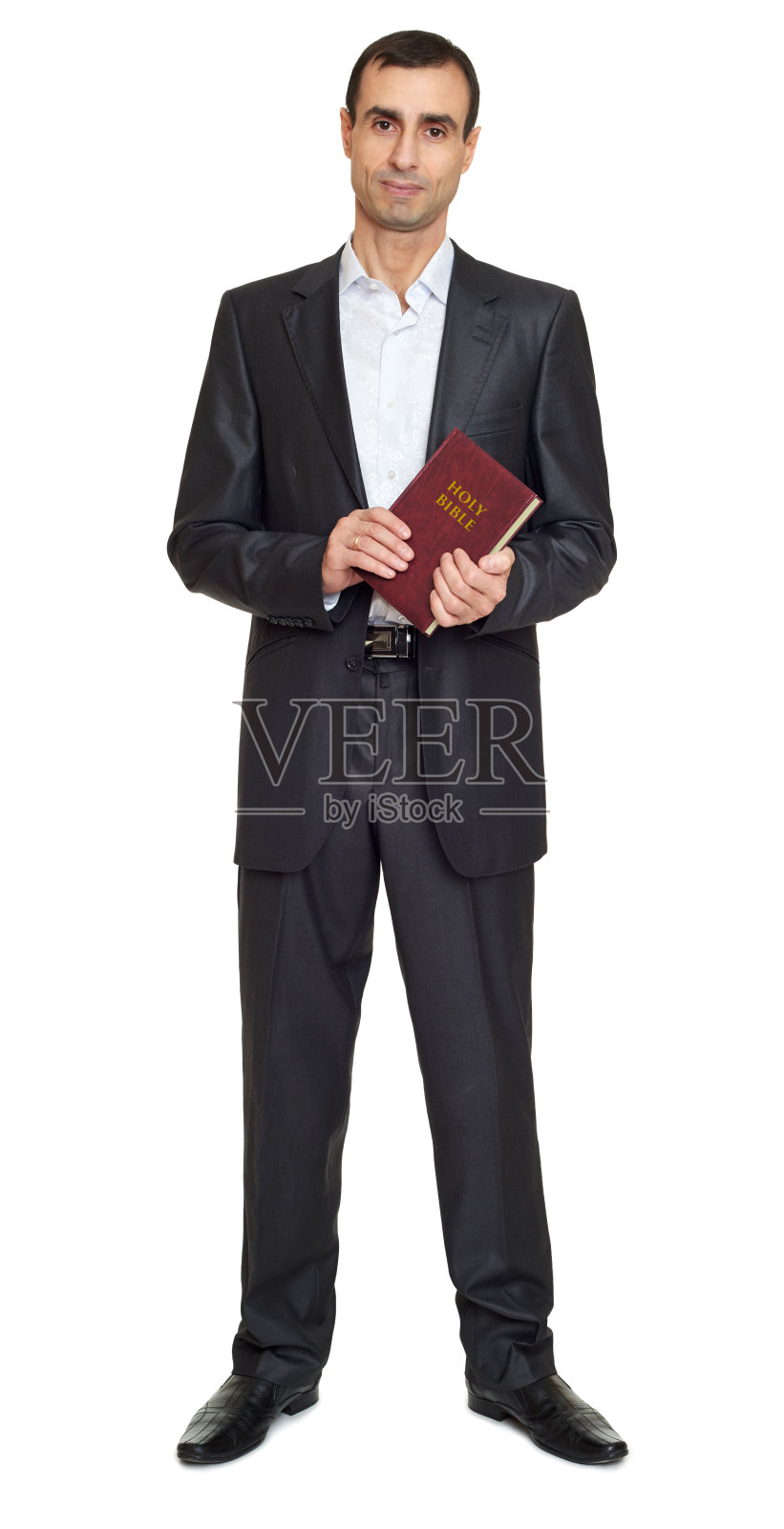 男人肖像西装与白色的书在工作室照片摄影图片