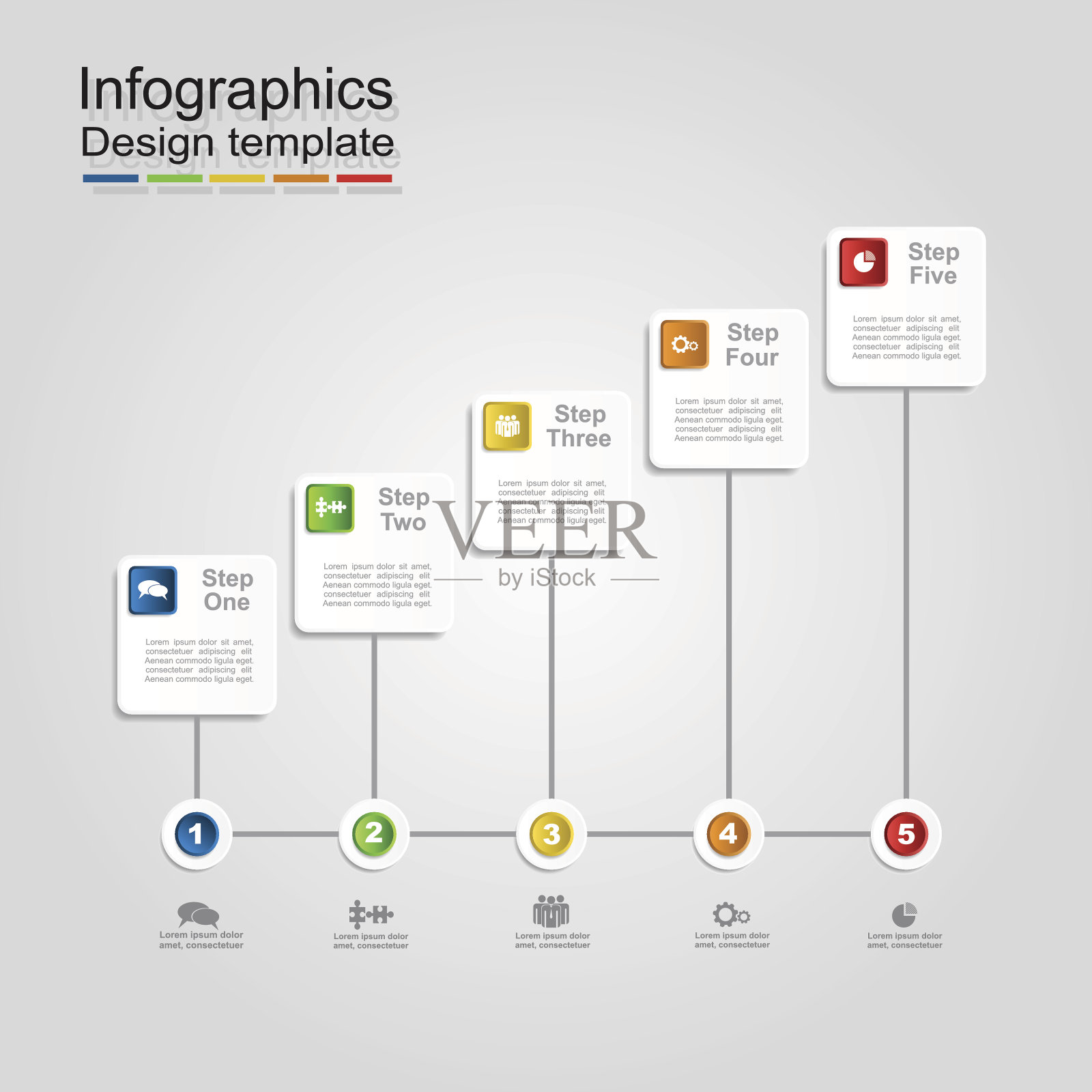 信息图表报告模板。矢量图插画图片素材